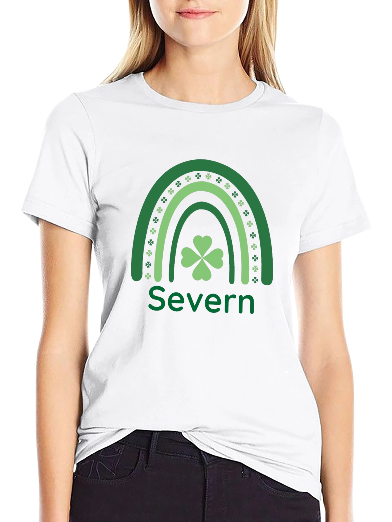 Camiseta Negra Trébol Irlandés Severn