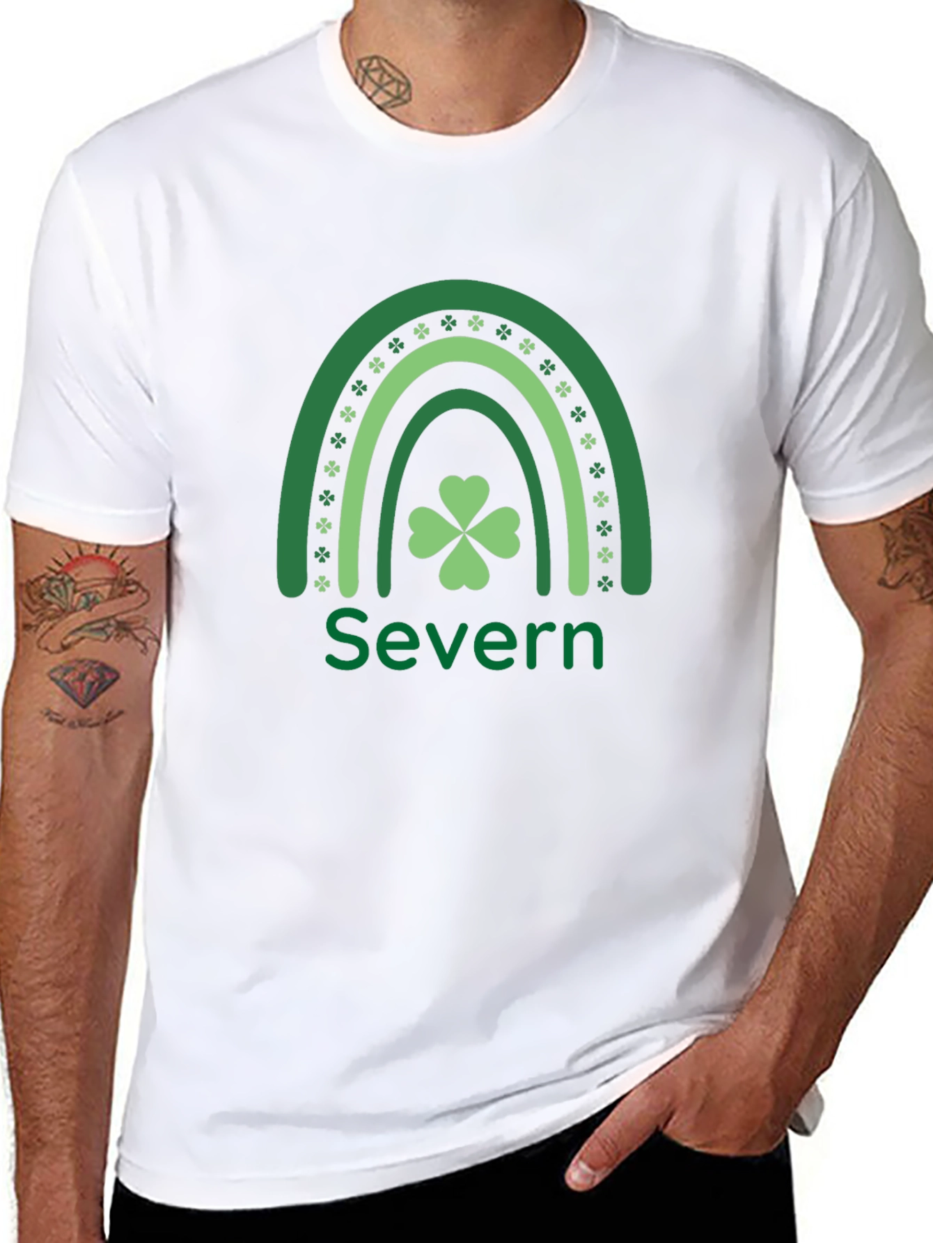 Camiseta Negra Trébol Irlandés Severn