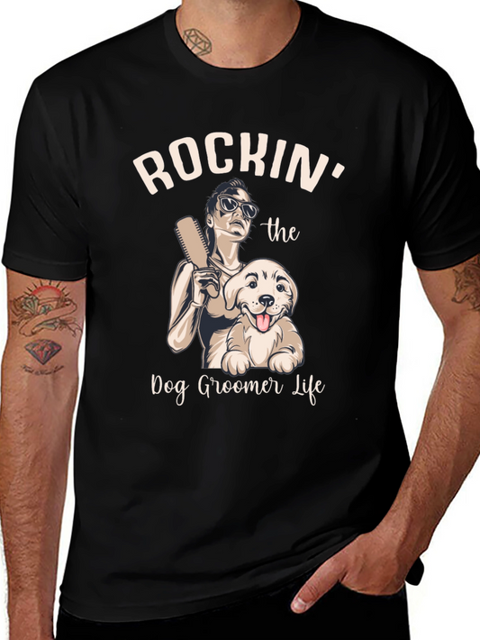 Camiseta Rockin Dog Groomer Life Negra