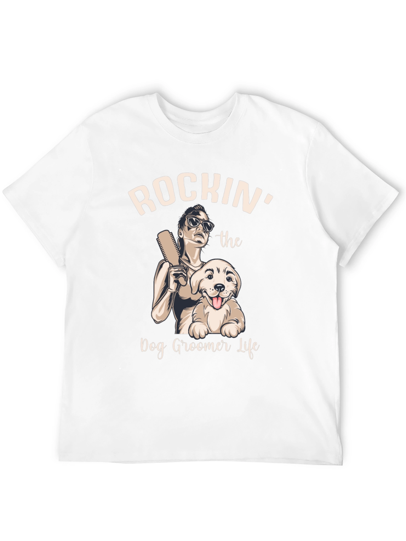 Camiseta Rockin Dog Groomer Life Negra