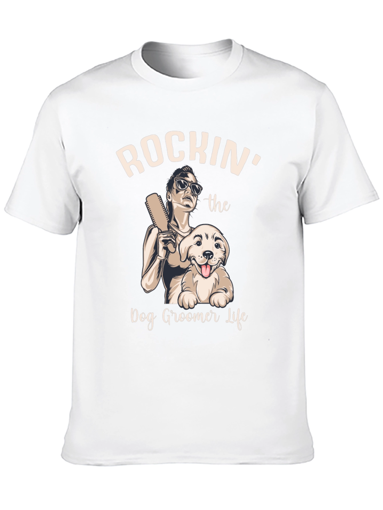 Camiseta Rockin Dog Groomer Life Negra