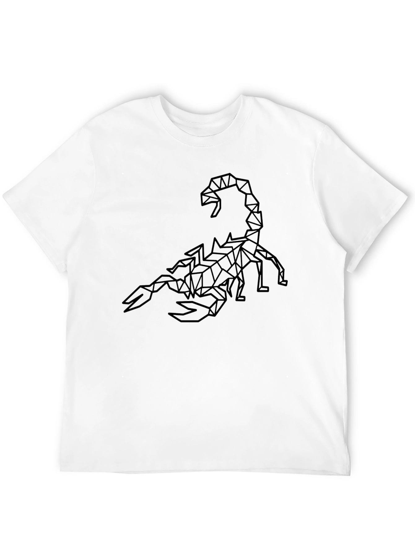 Camiseta Negra Hombre Diseño Escorpión Geométrico
