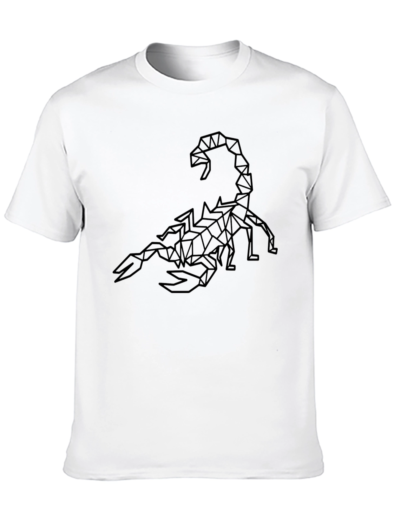 Camiseta Negra Hombre Diseño Escorpión Geométrico
