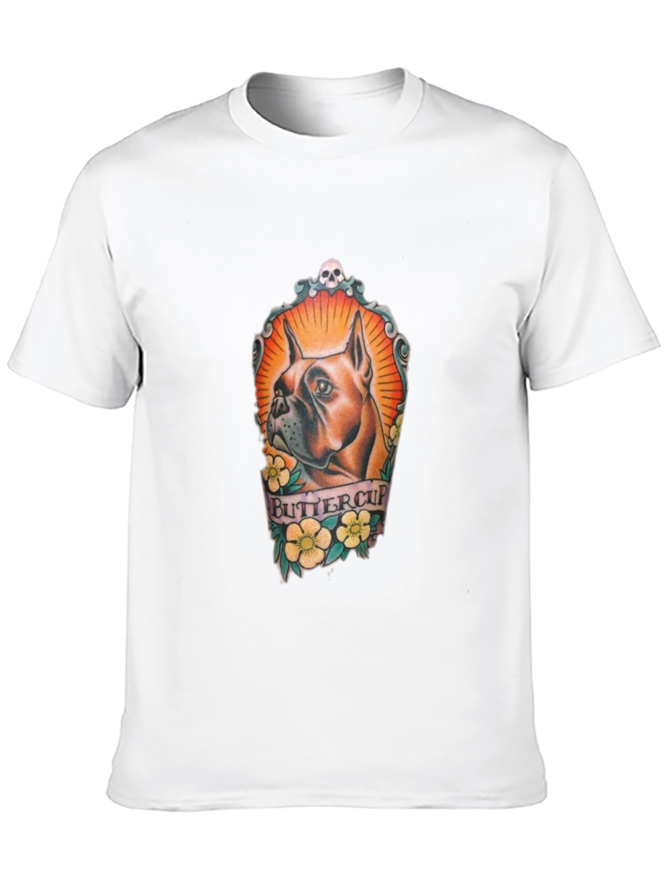 Camiseta Negra Estampada con Diseño de Bulldog Buttercup