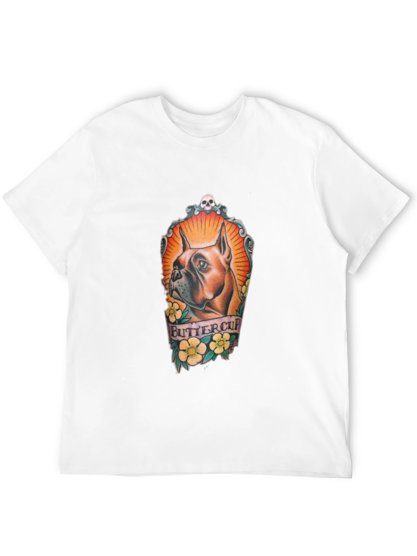 Camiseta Negra Estampada con Diseño de Bulldog Buttercup