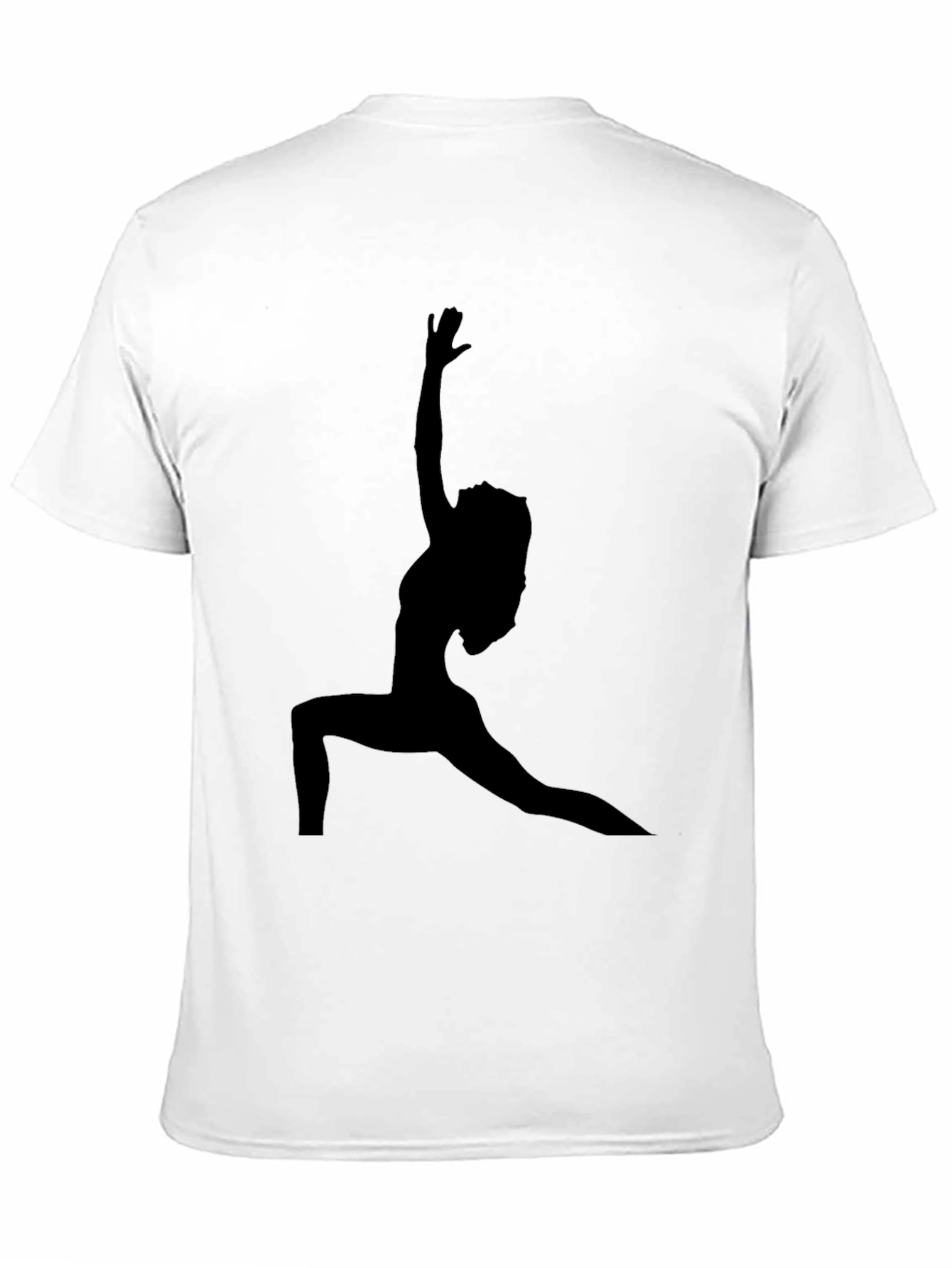 Camiseta Negra con Silueta de Yoga para Hombre
