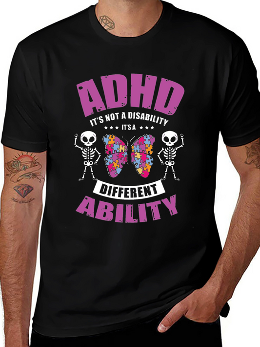 Camiseta Negra ADHD: Diferente Habilidad No Discapacidad