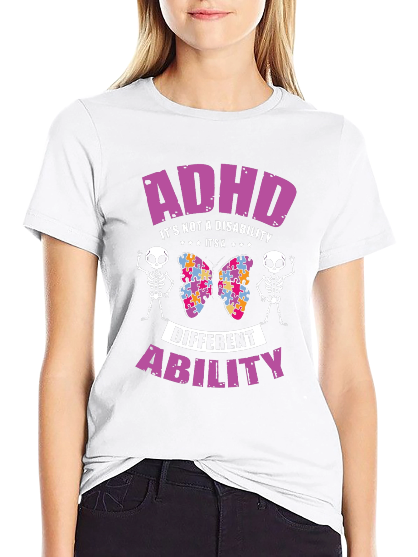 Camiseta Negra ADHD: Diferente Habilidad No Discapacidad