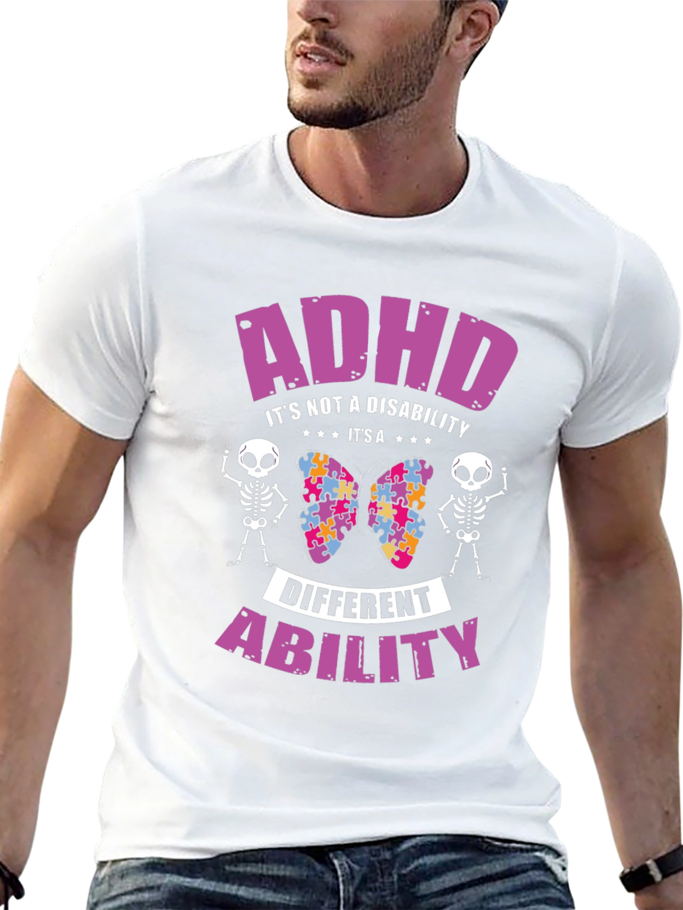 Camiseta Negra ADHD: Diferente Habilidad No Discapacidad