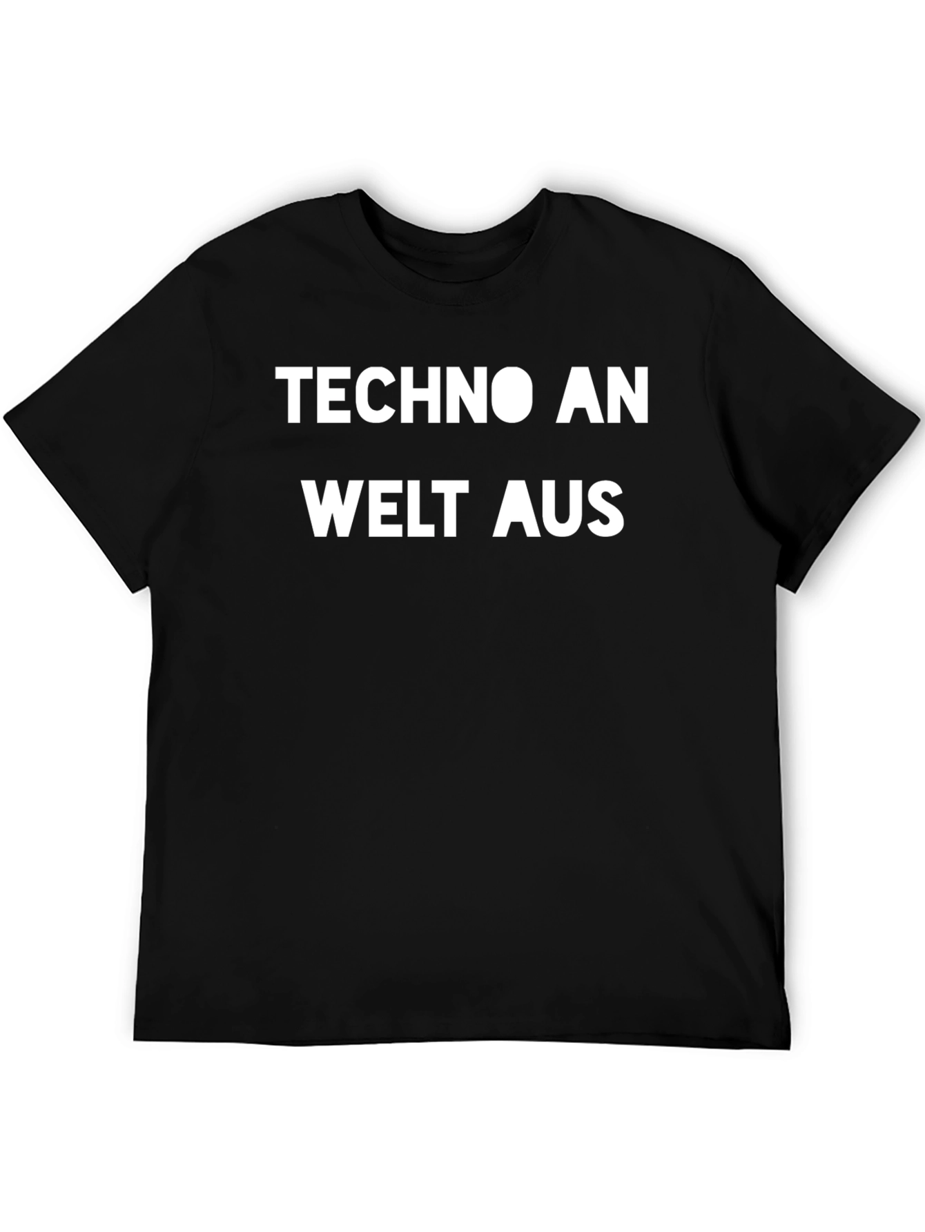 Camiseta Negra Techno An Welt Aus Estilo Casual