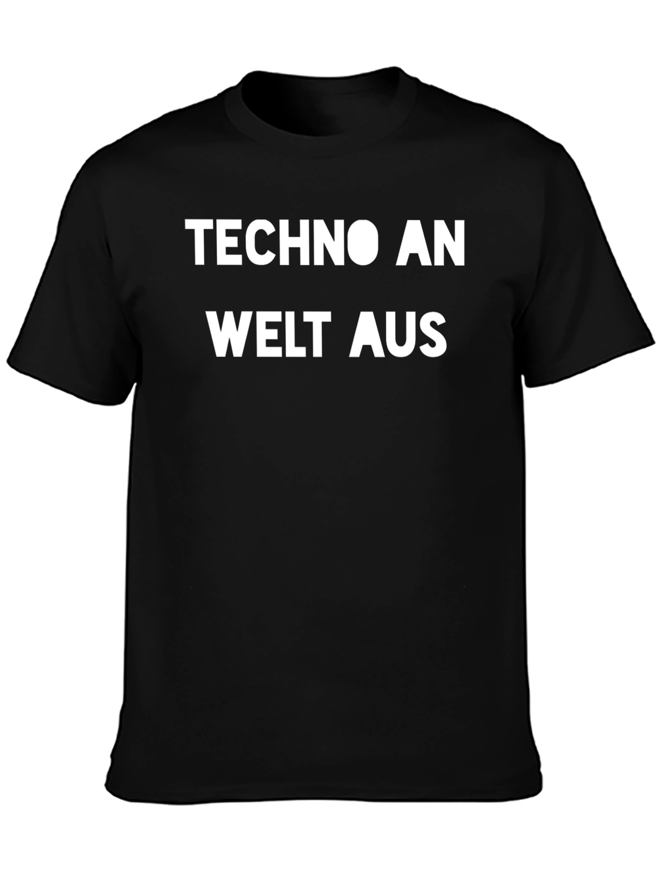Camiseta Negra Techno An Welt Aus Estilo Casual