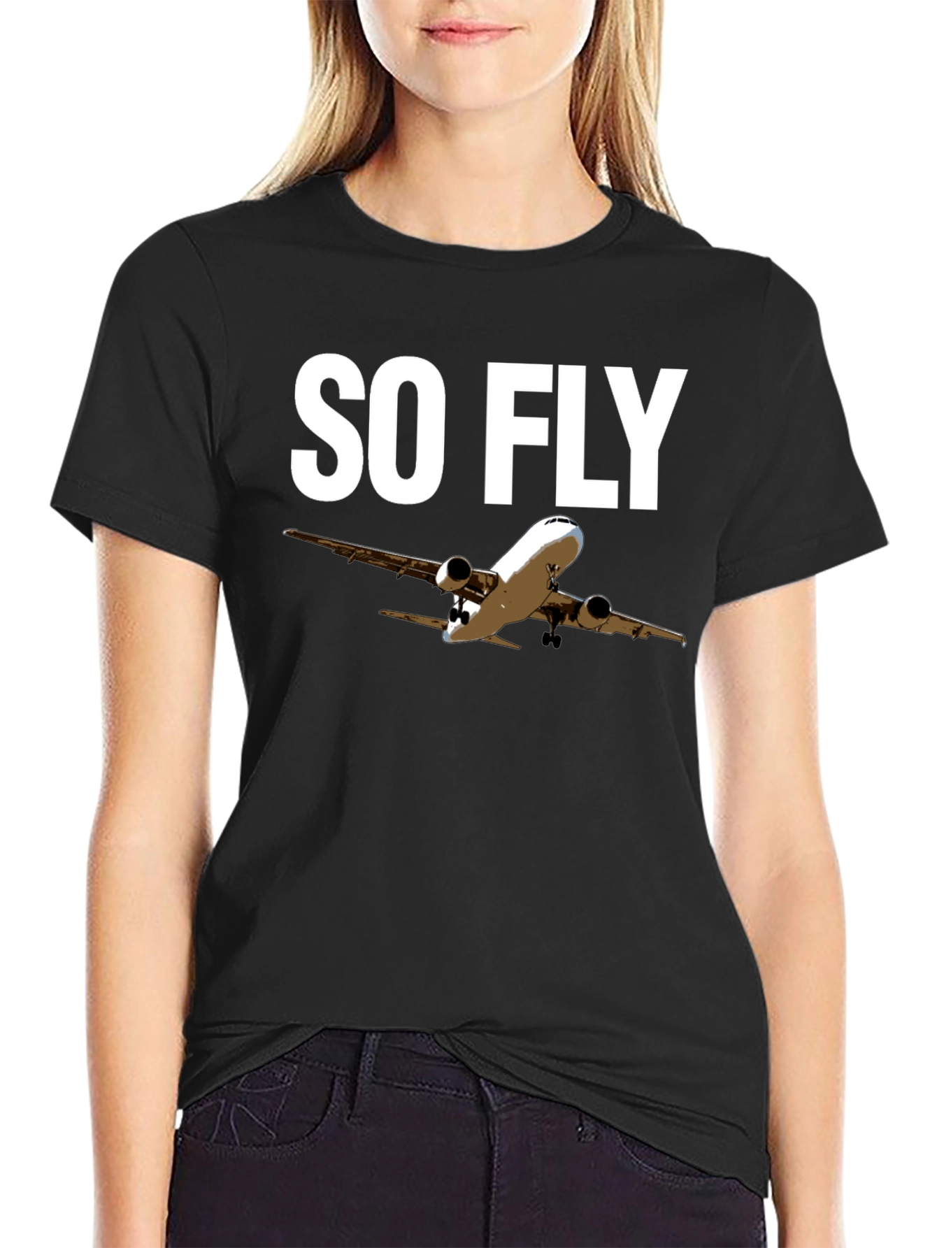Camiseta Negra So Fly Avión