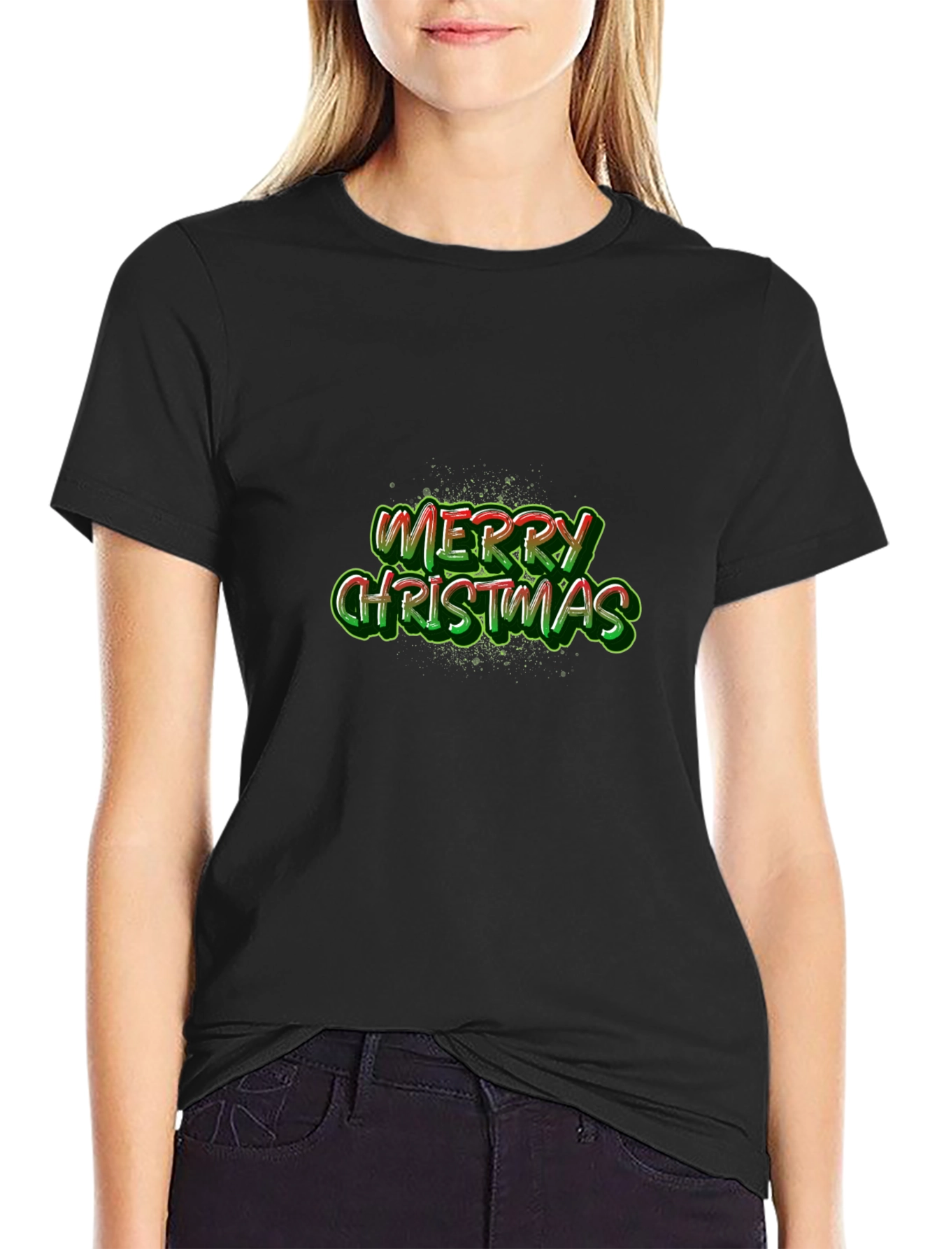 Camiseta Negra Feliz Navidad para Hombre