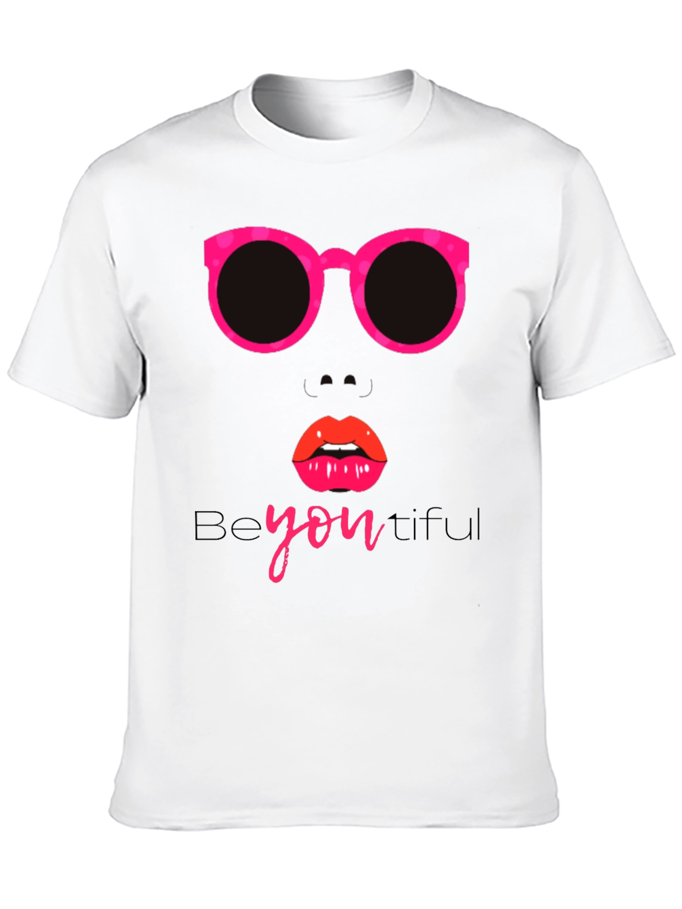Camiseta Negra con Diseño de Gafas y Labios