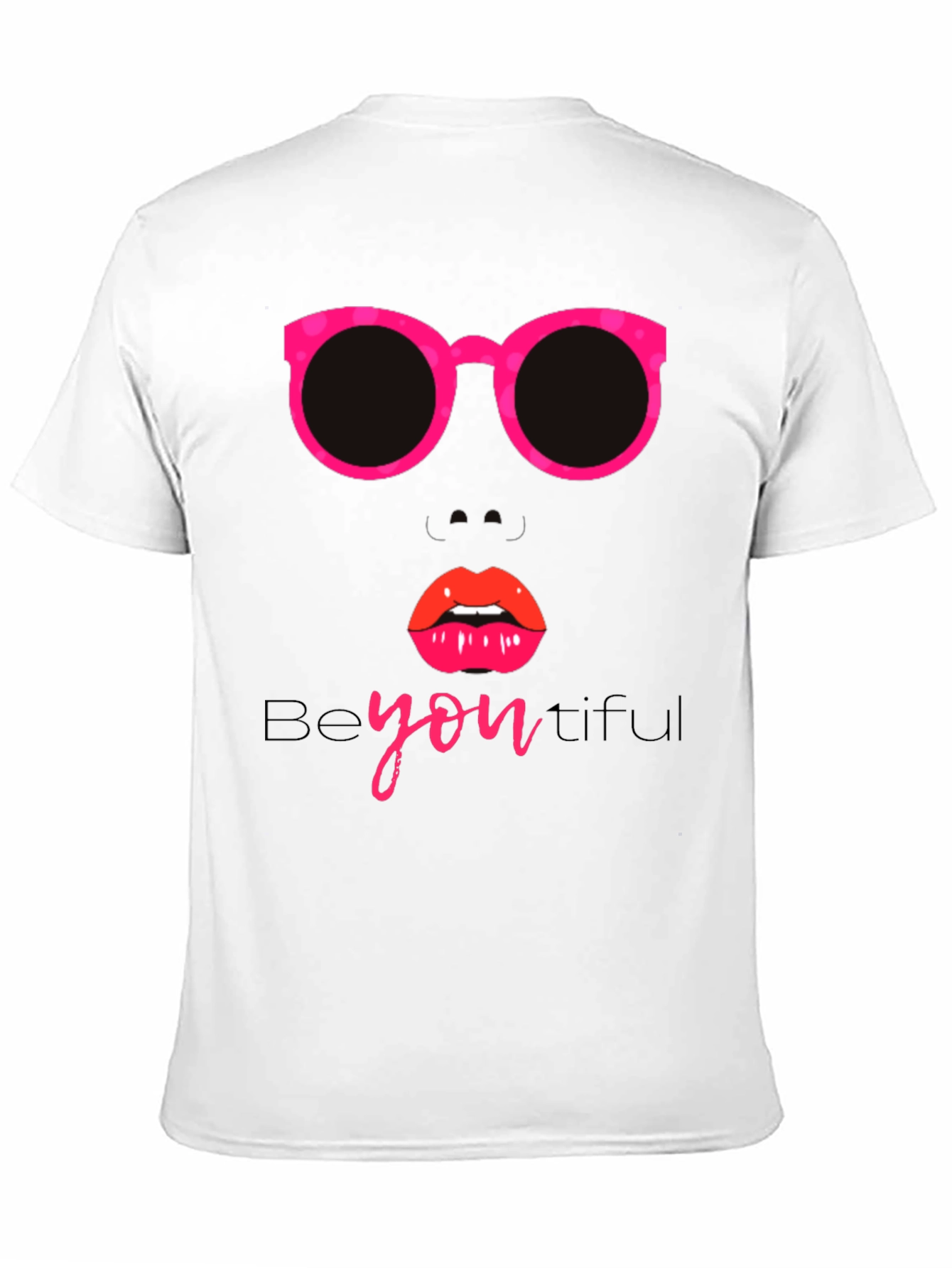 Camiseta Negra con Diseño de Gafas y Labios