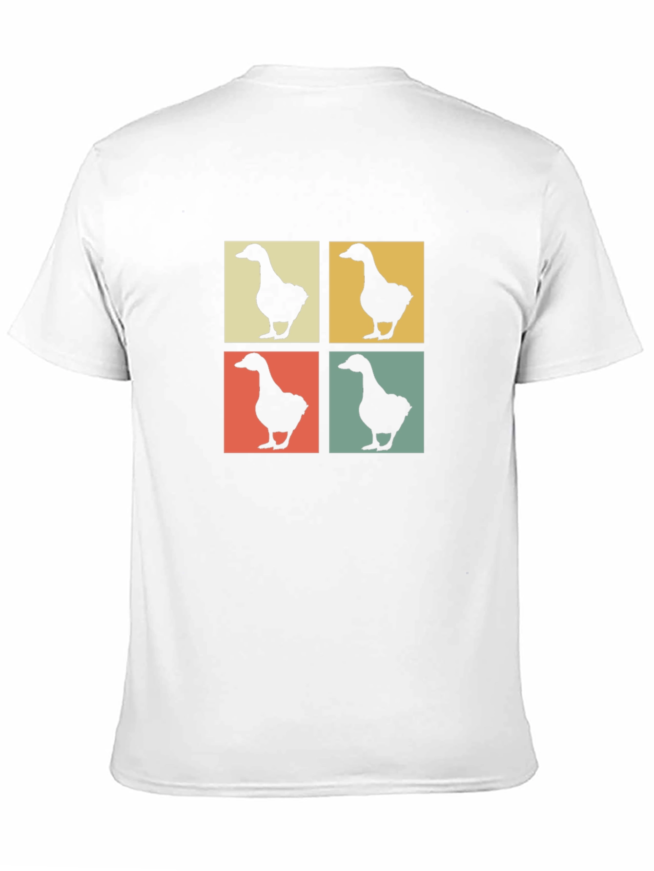 Camiseta Hombre Diseño Retro Patos Cuadrados
