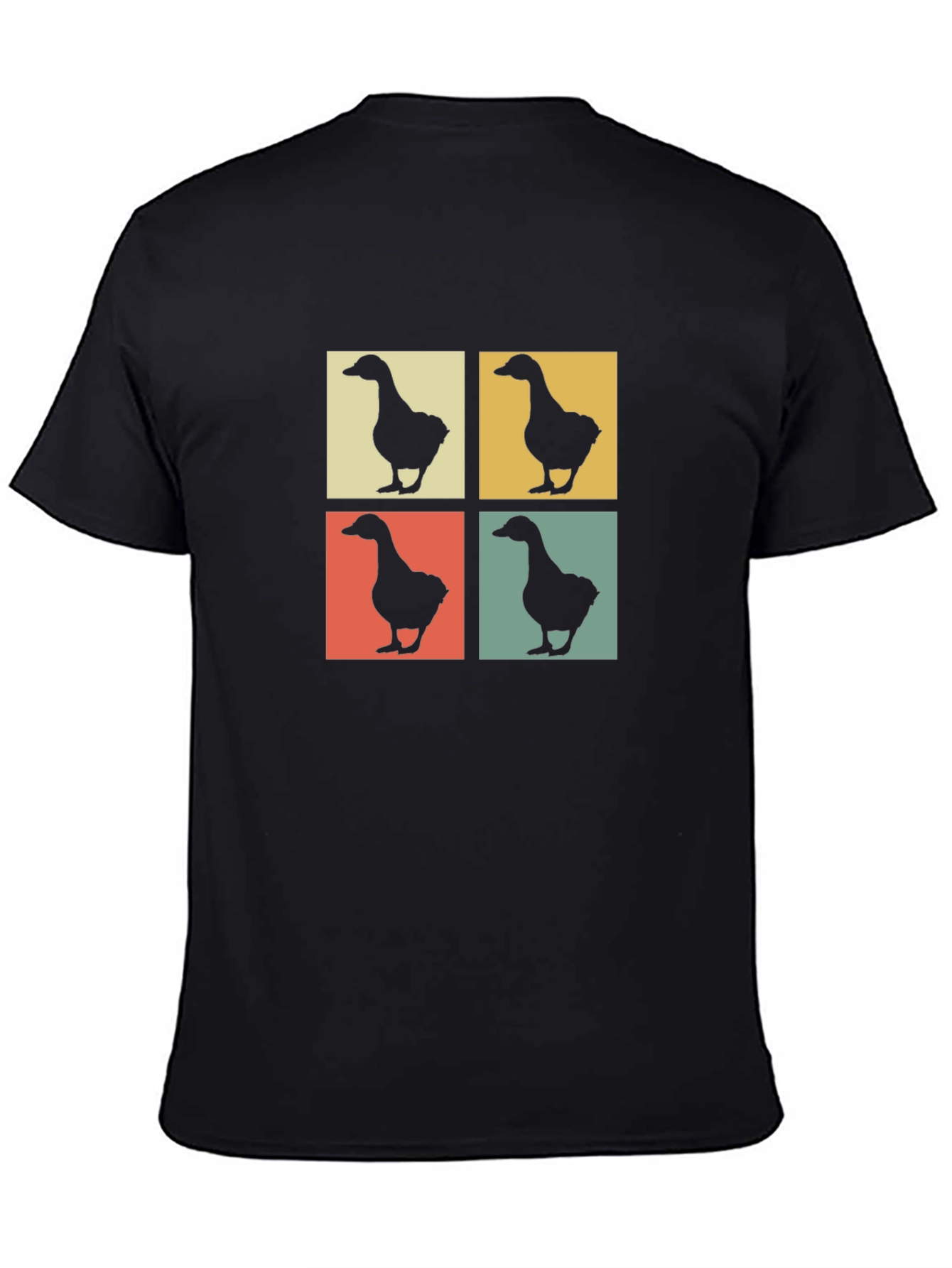 Camiseta Hombre Diseño Retro Patos Cuadrados