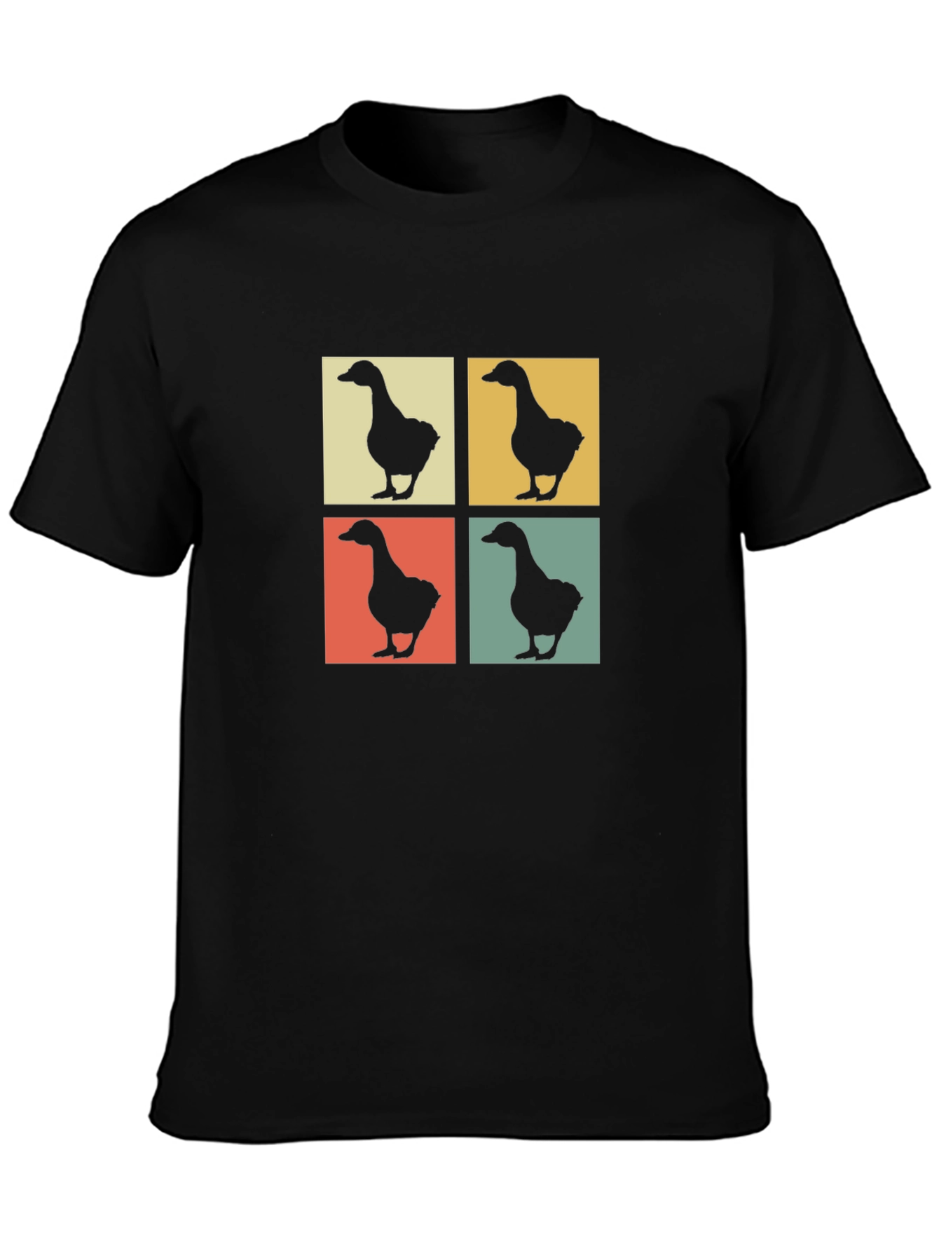 Camiseta Hombre Diseño Retro Patos Cuadrados