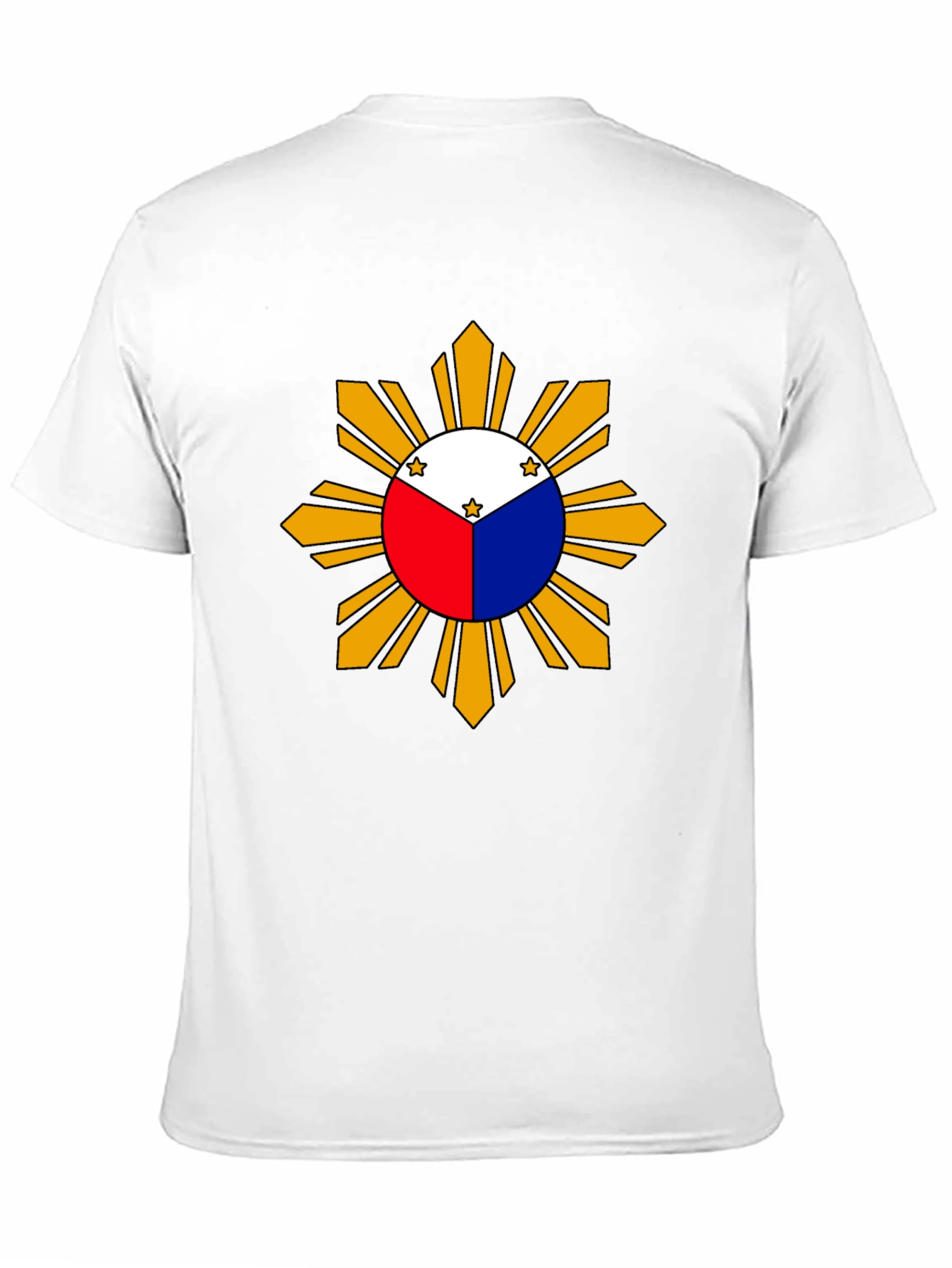 Camiseta Negra con Diseño de Sol Filipino