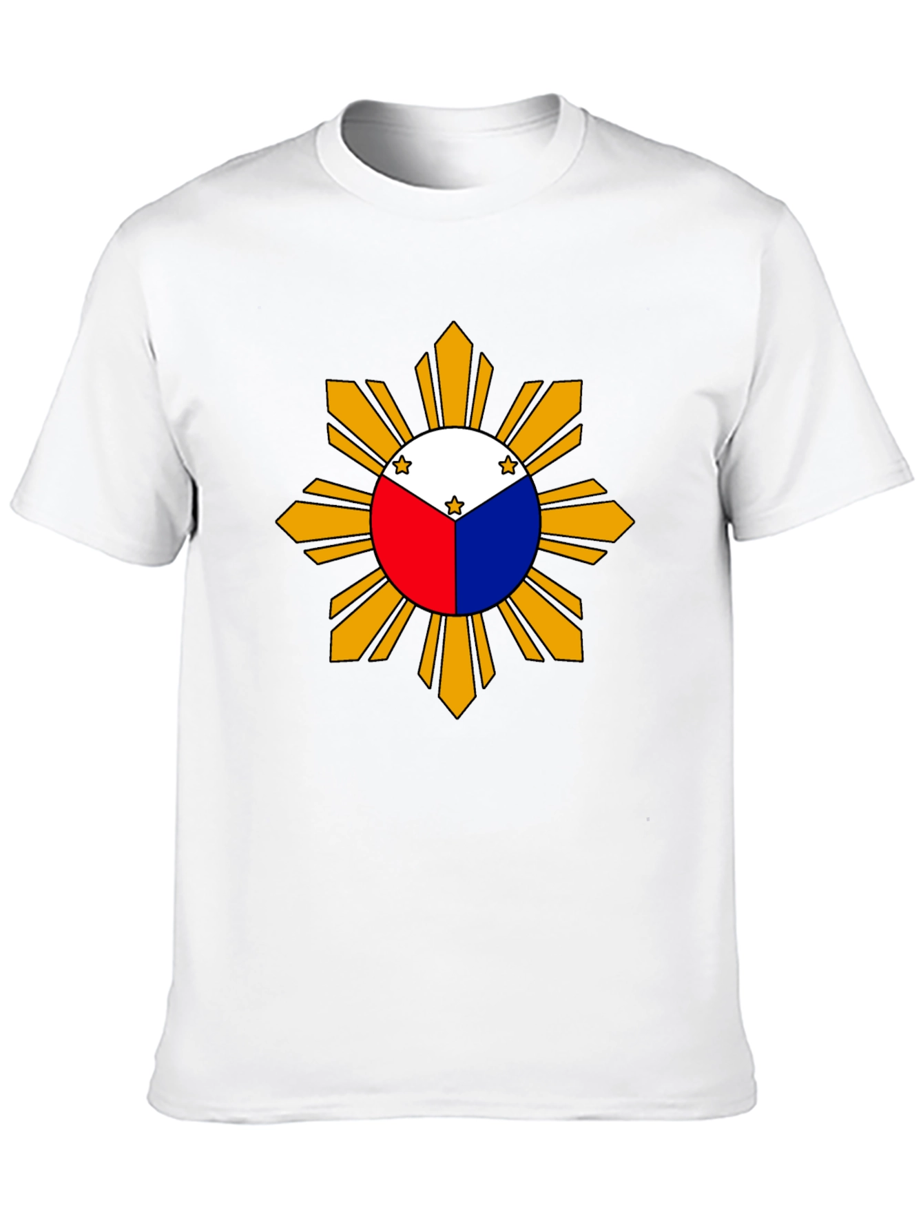 Camiseta Negra con Diseño de Sol Filipino