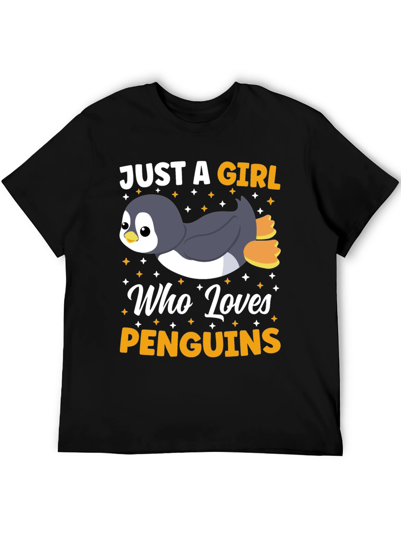 Camiseta Negra Diseño Penguin Lovers