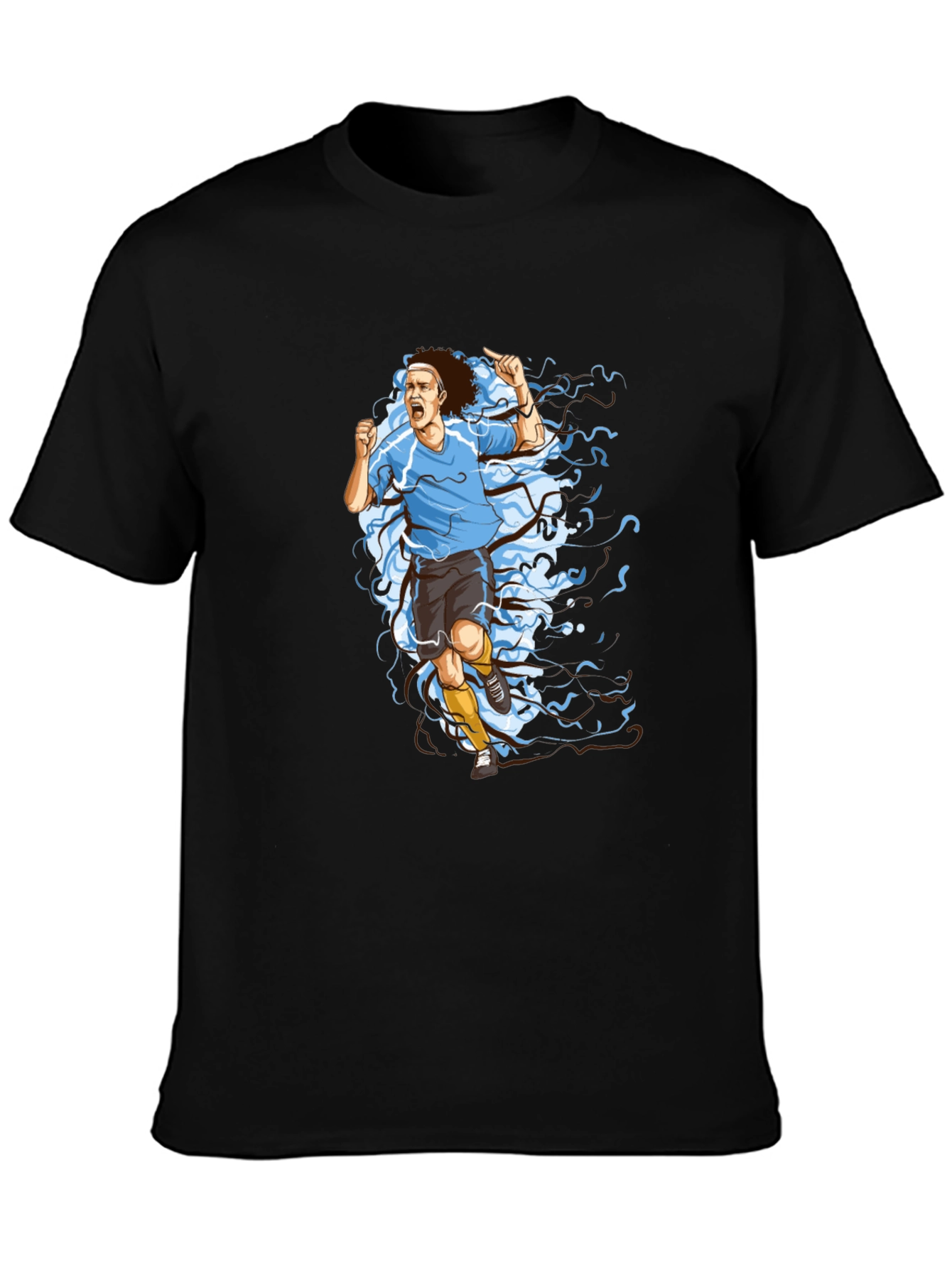 Camiseta Negra Fútbol Uruguay - Diseño Animado