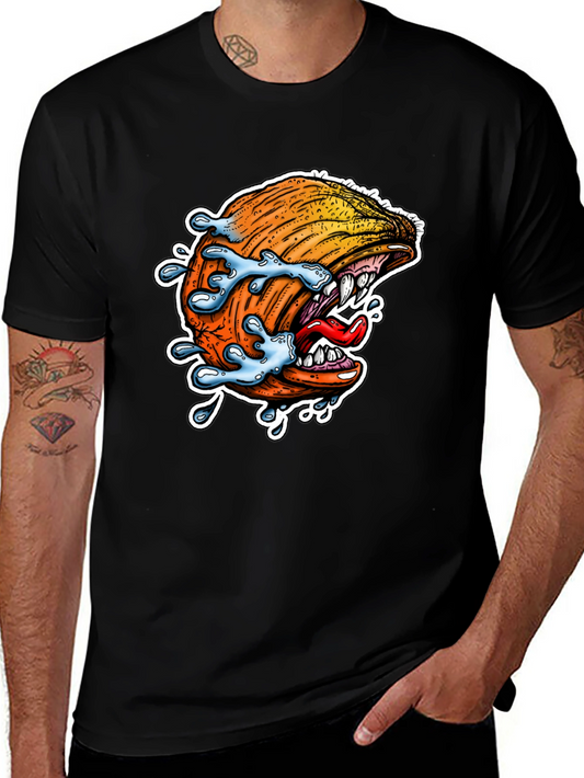 Camiseta Negra con Diseño de Ola Monstruosa
