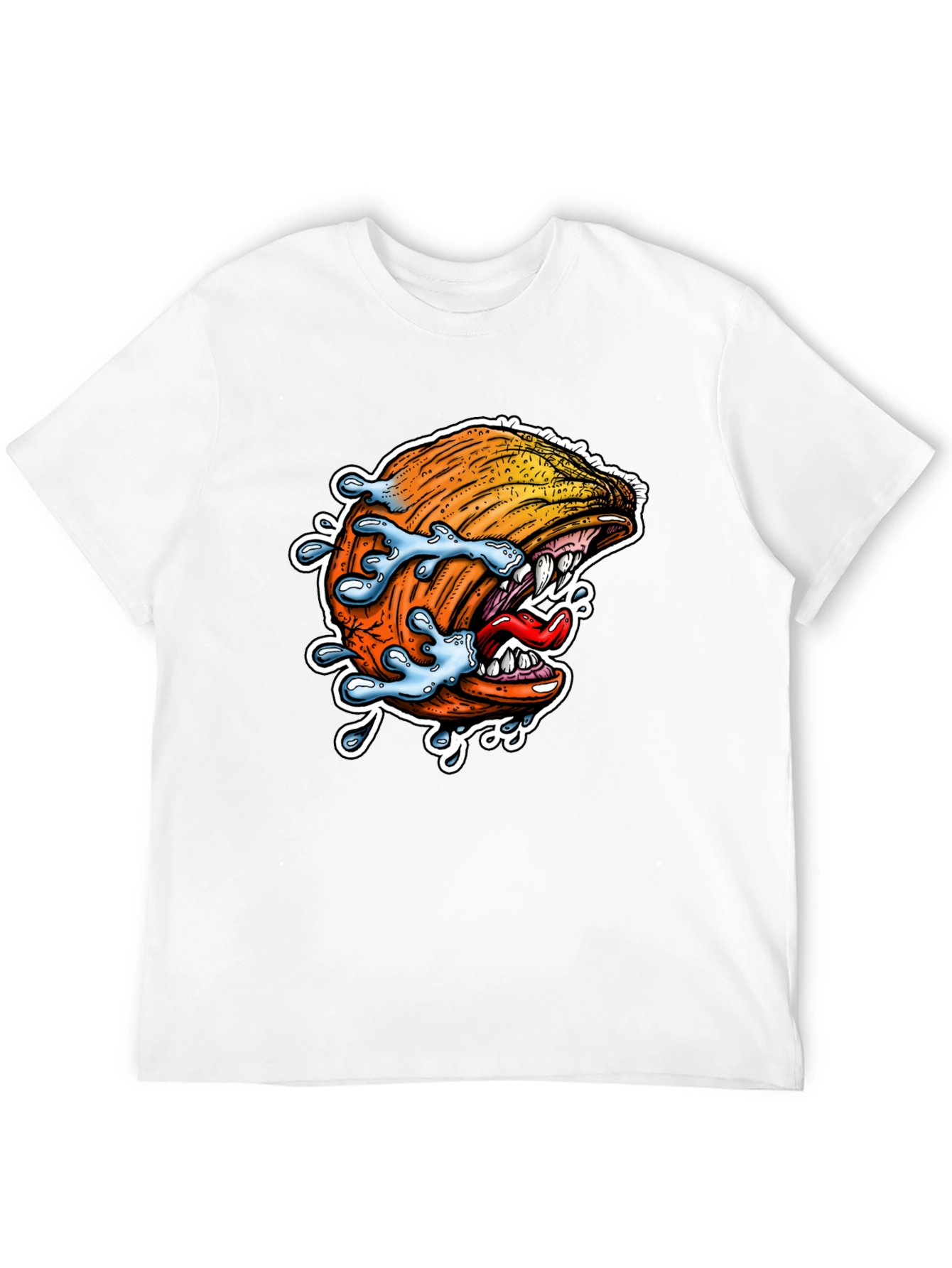 Camiseta Negra con Diseño de Ola Monstruosa