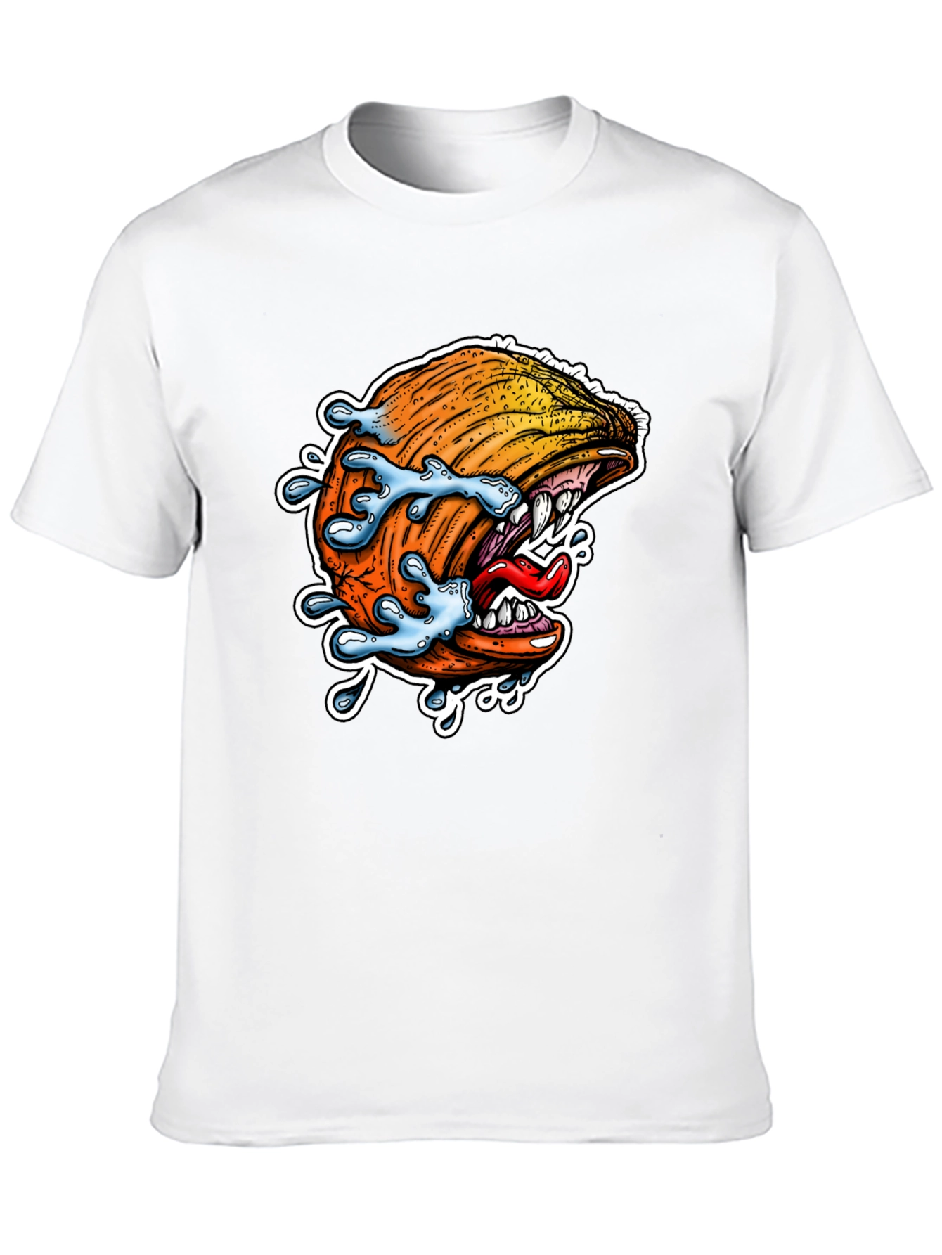 Camiseta Negra con Diseño de Ola Monstruosa