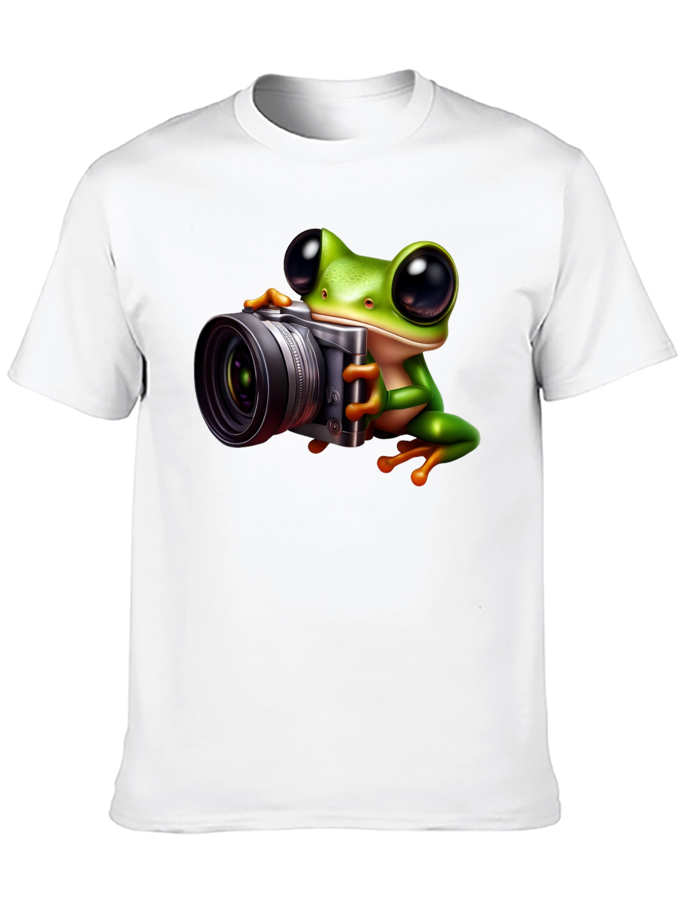 Camiseta Negra con Rana Fotógrafa
