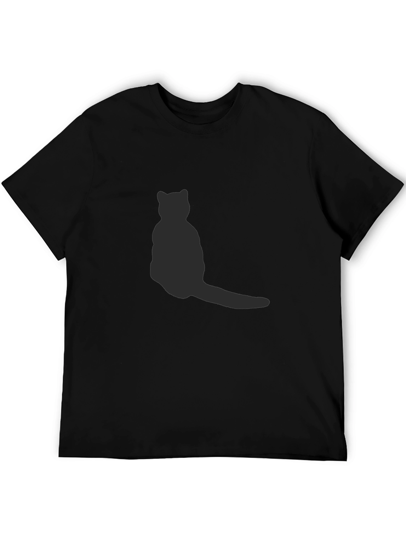 Camiseta Negra con Silueta de Gato