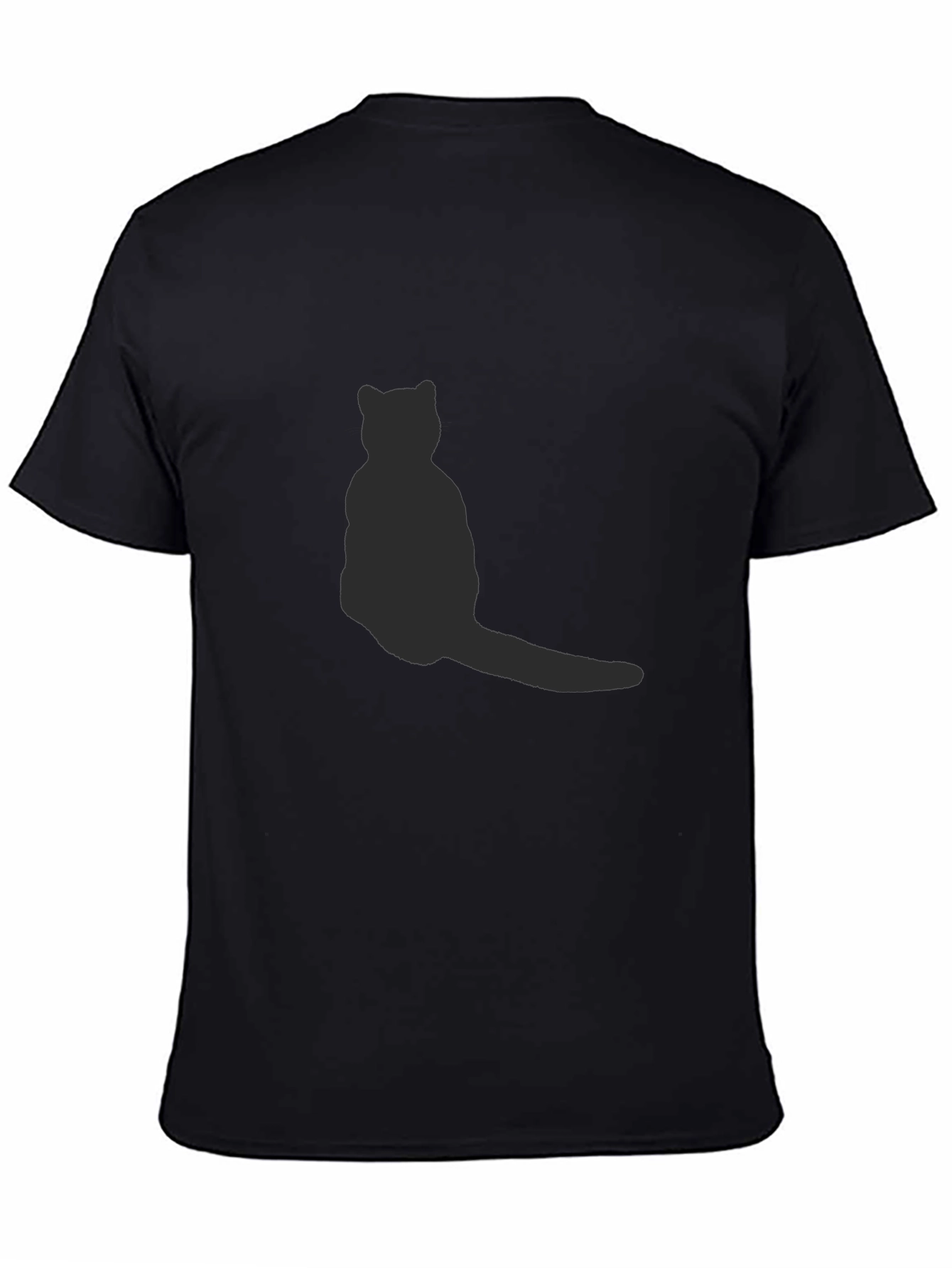 Camiseta Negra con Silueta de Gato