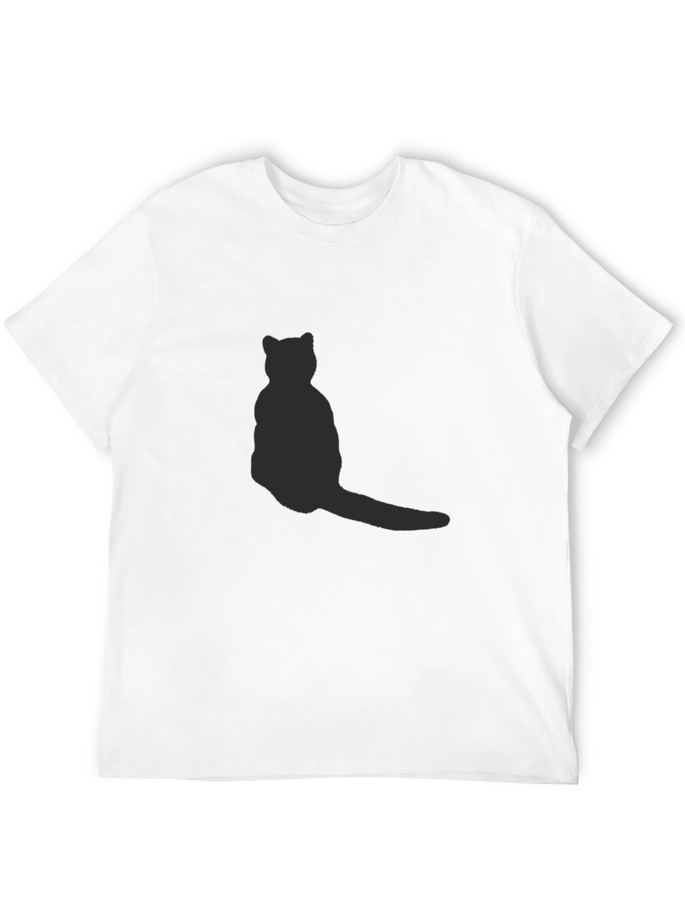 Camiseta Negra con Silueta de Gato