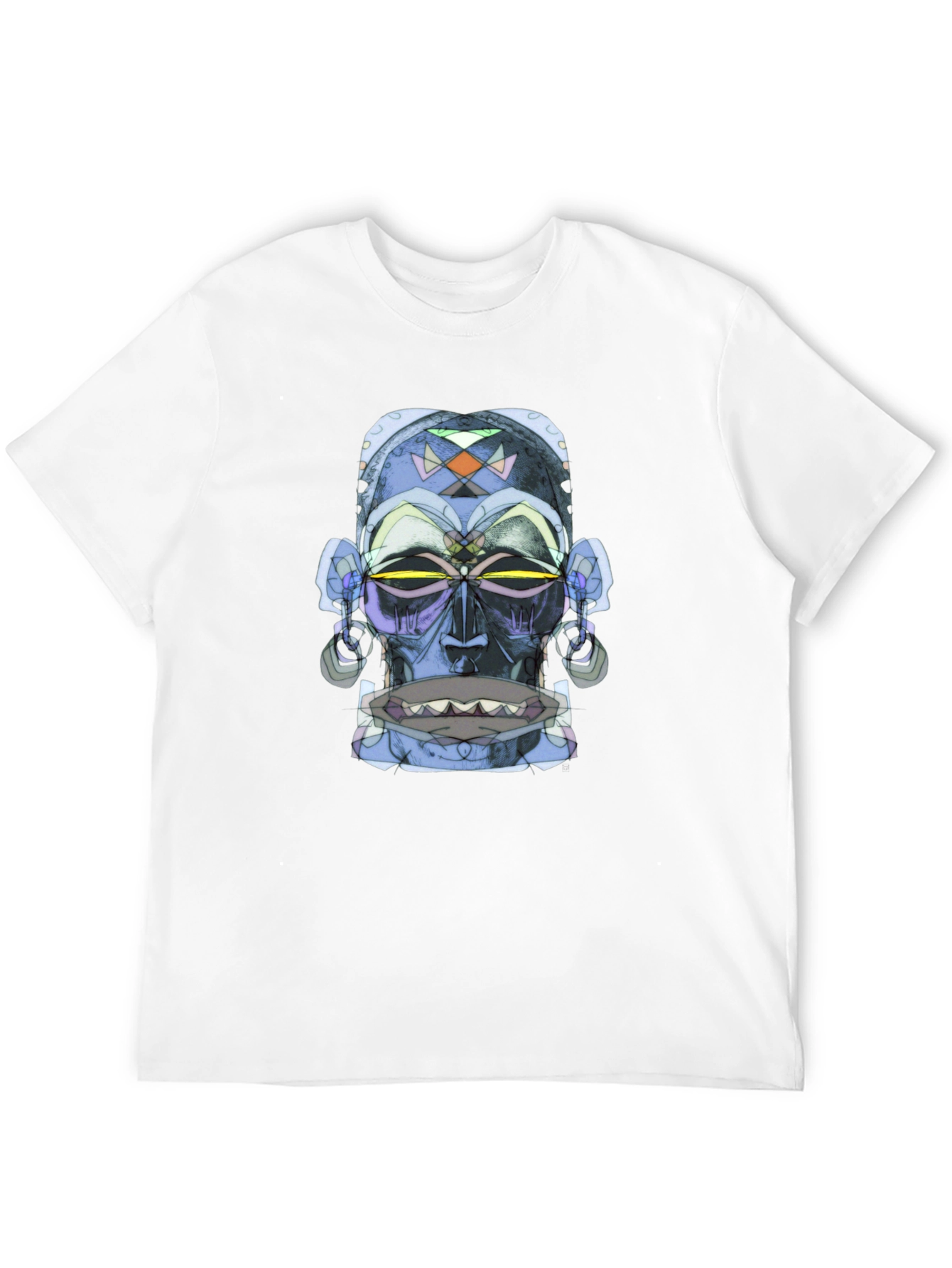 Camiseta Negra con Diseño Abstracto Tribal