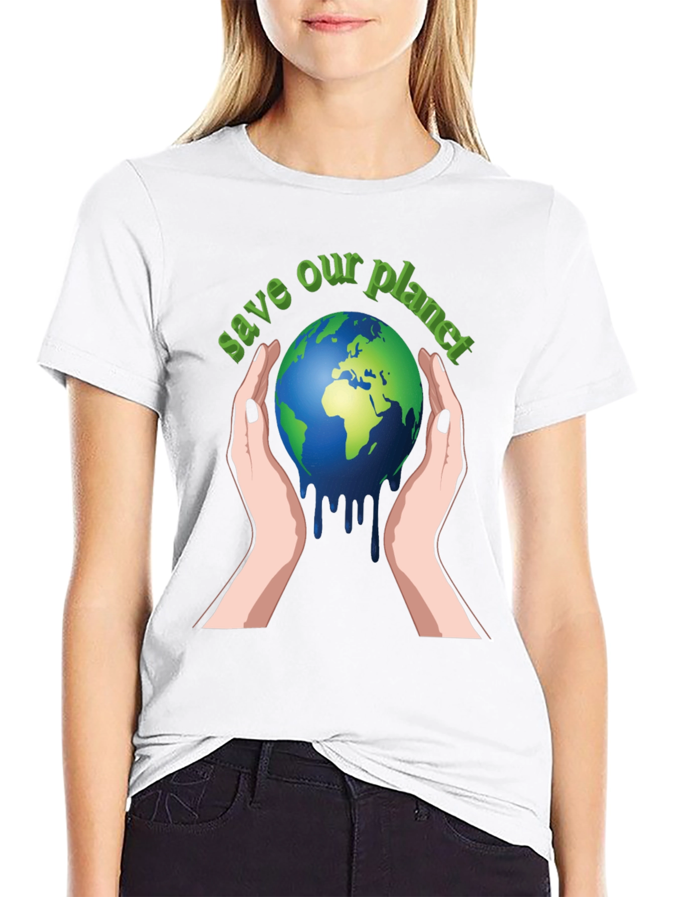 Camiseta Negra Salva Nuestro Planeta