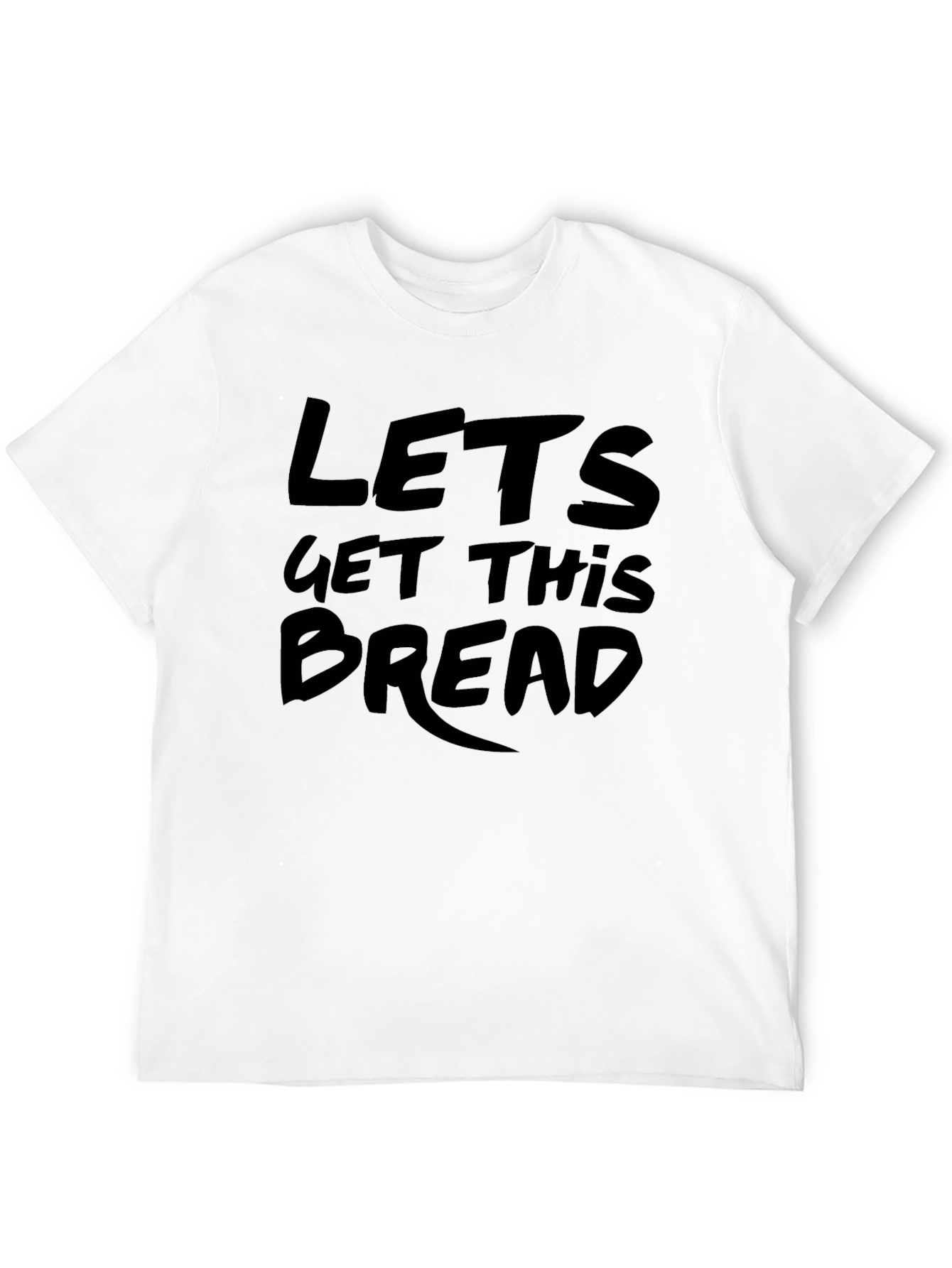 Camiseta Negra con Estampado Lets Get This Bread
