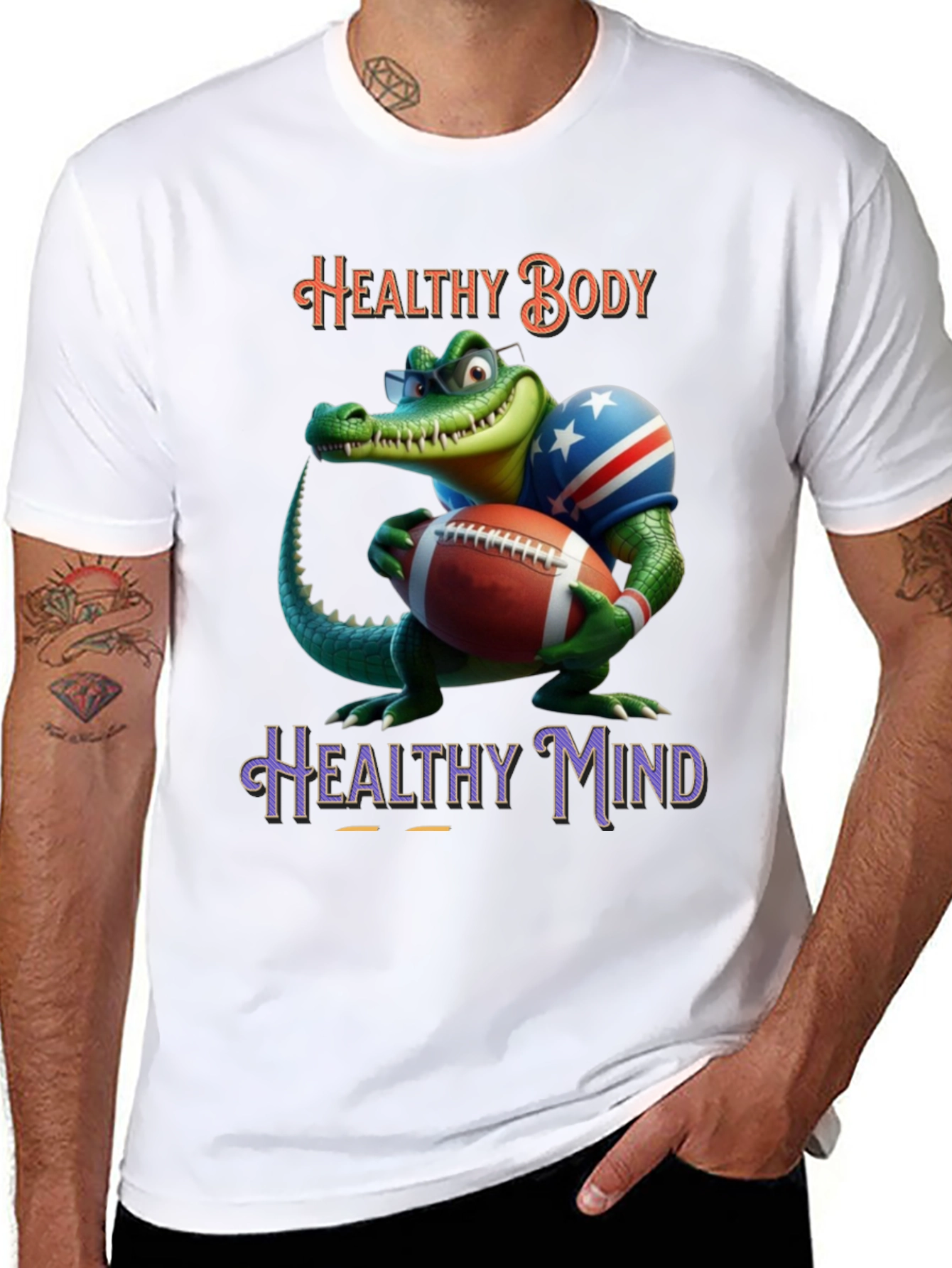 Camiseta con Cocodrilo Deportista
