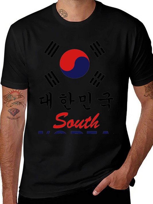 Camiseta Bandera Corea del Sur Moda Hombre