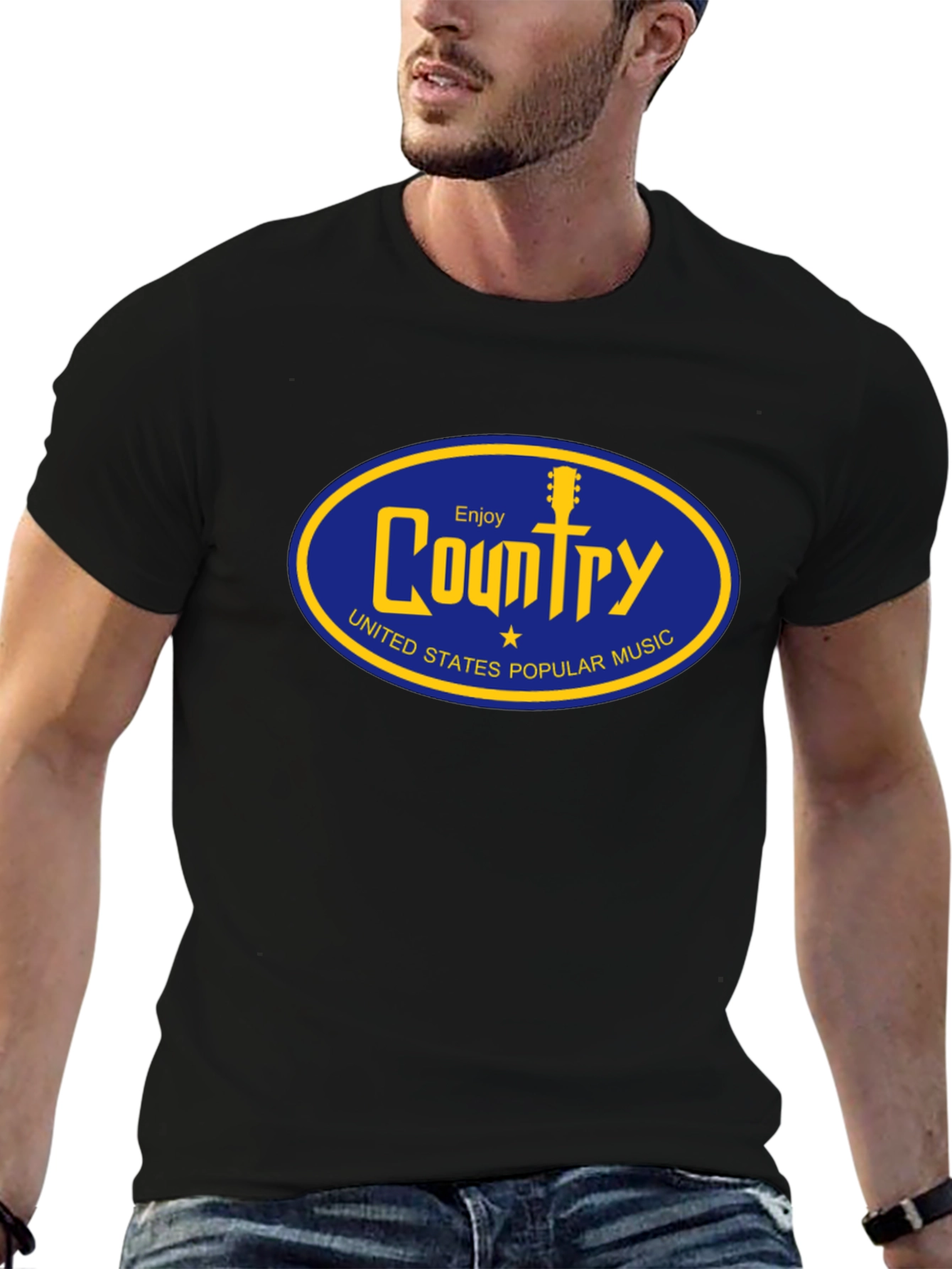 Camiseta Negra Country Music Retro