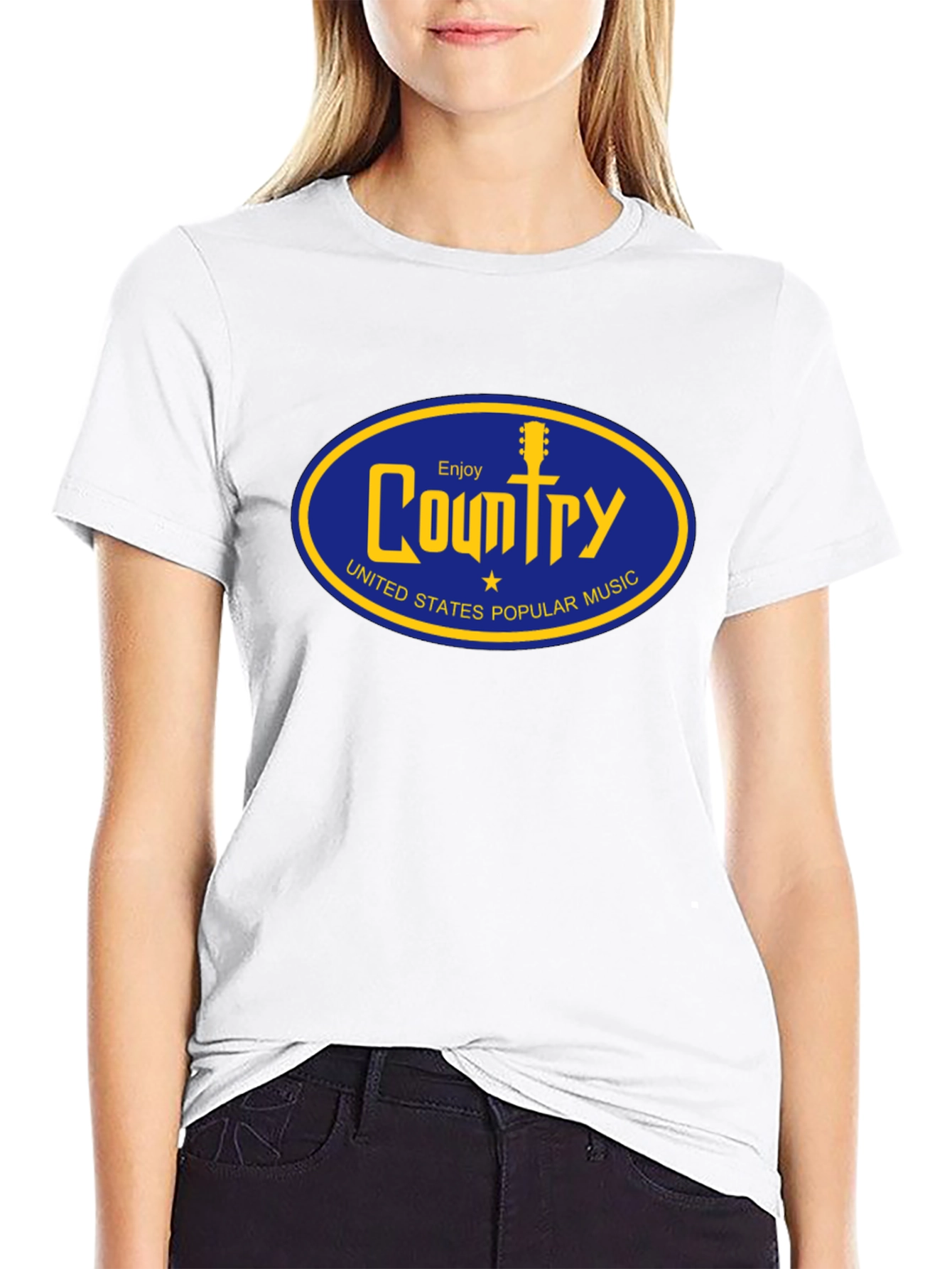 Camiseta Negra Country Music Retro