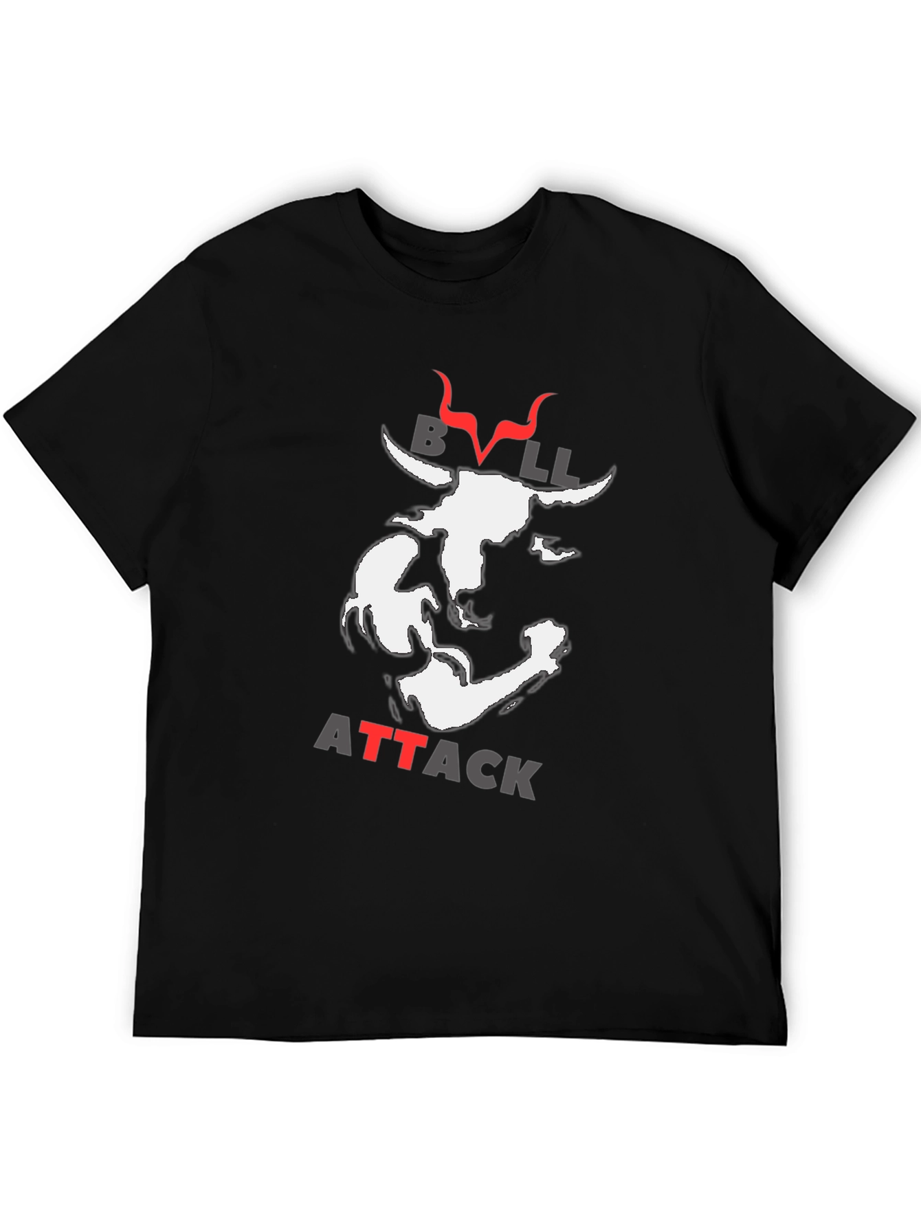 Camiseta Negra Bull Attack para Hombre