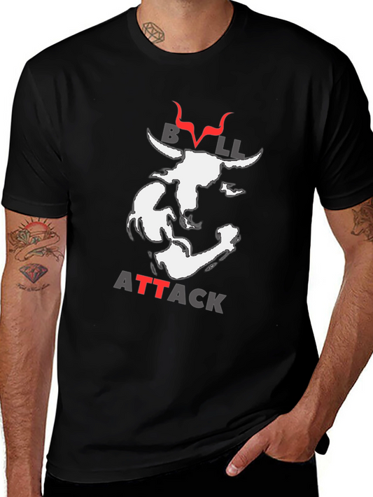 Camiseta Negra Bull Attack para Hombre