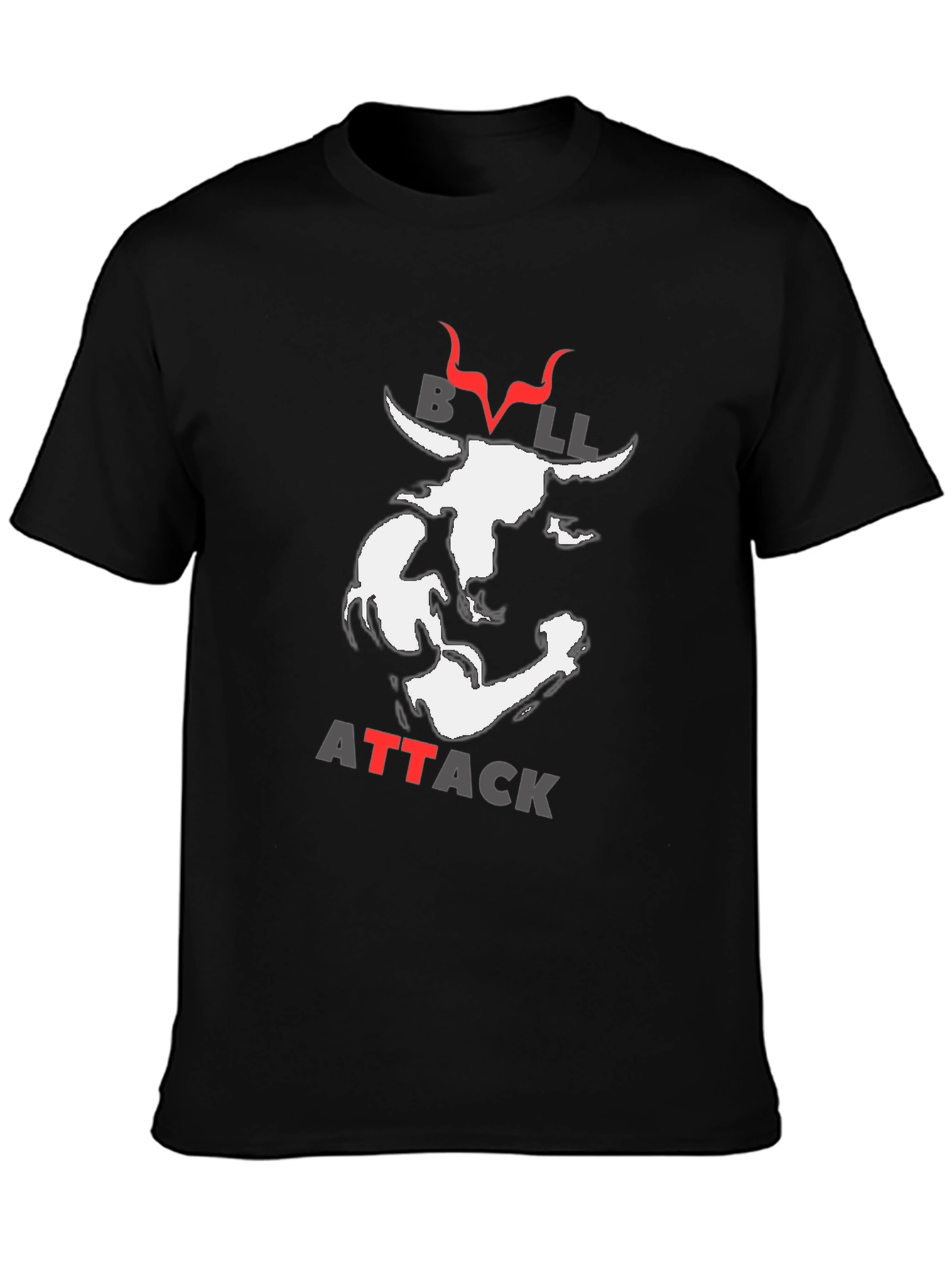 Camiseta Negra Bull Attack para Hombre