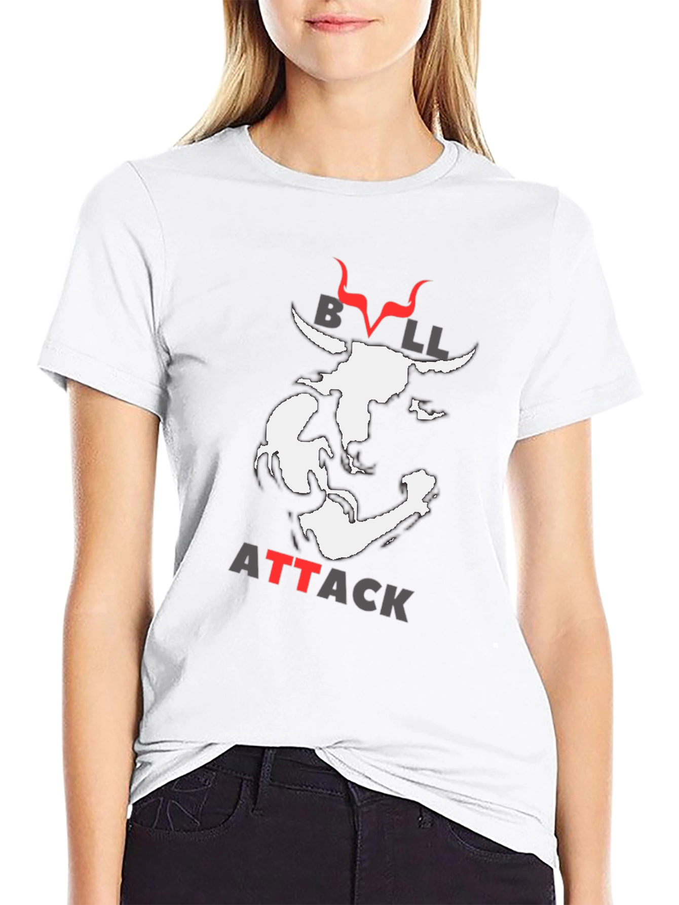 Camiseta Negra Bull Attack para Hombre