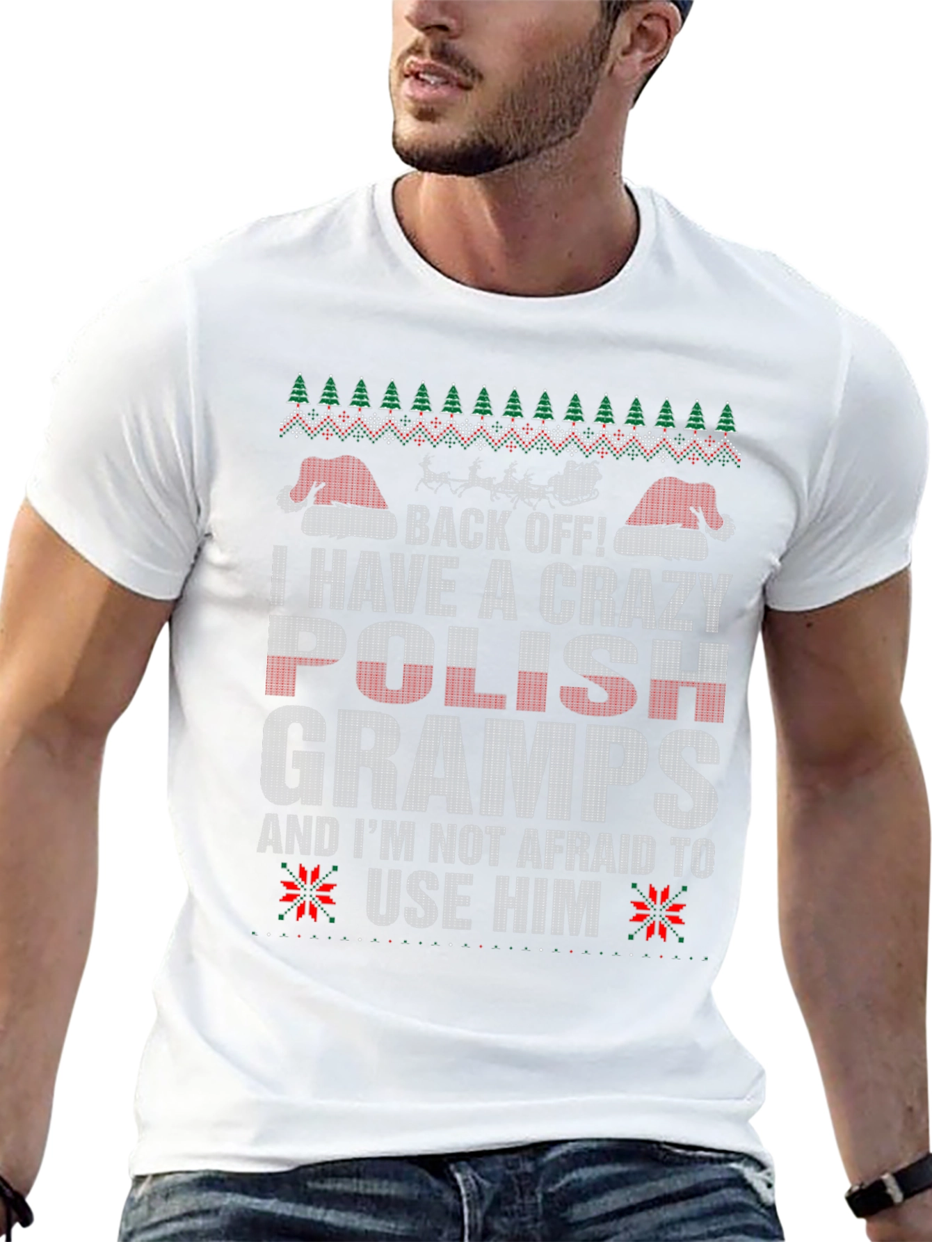 Camiseta divertida de Navidad Abuelo Polaco Loco