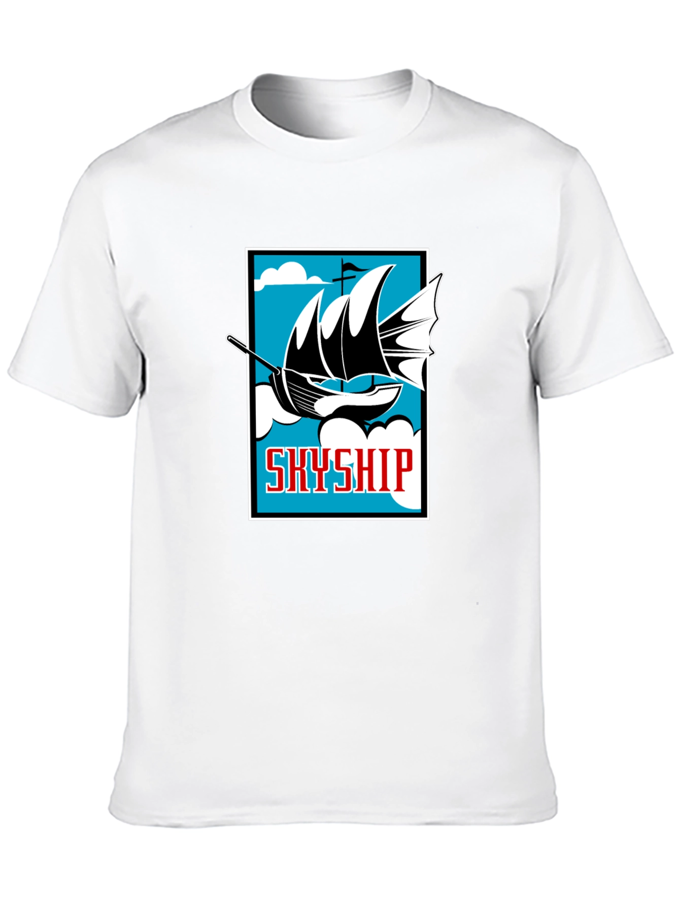 Camiseta Negra Estampada Skyship