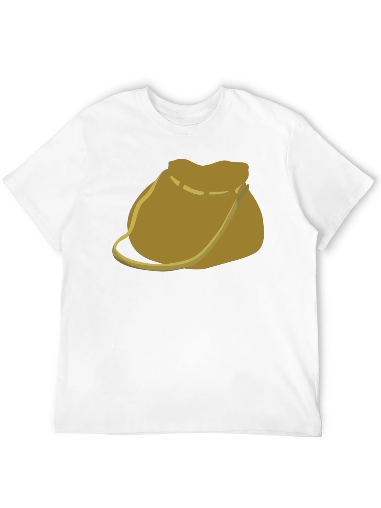 Camiseta Negra con Diseño de Bolsa de Cuero
