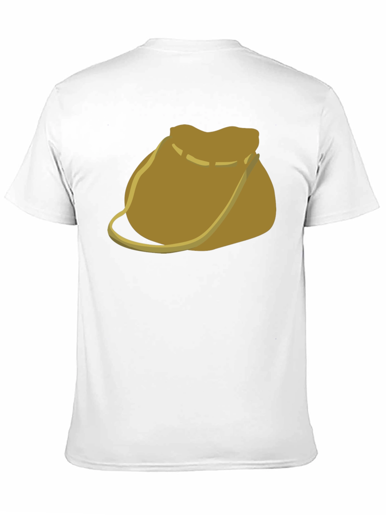 Camiseta Negra con Diseño de Bolsa de Cuero