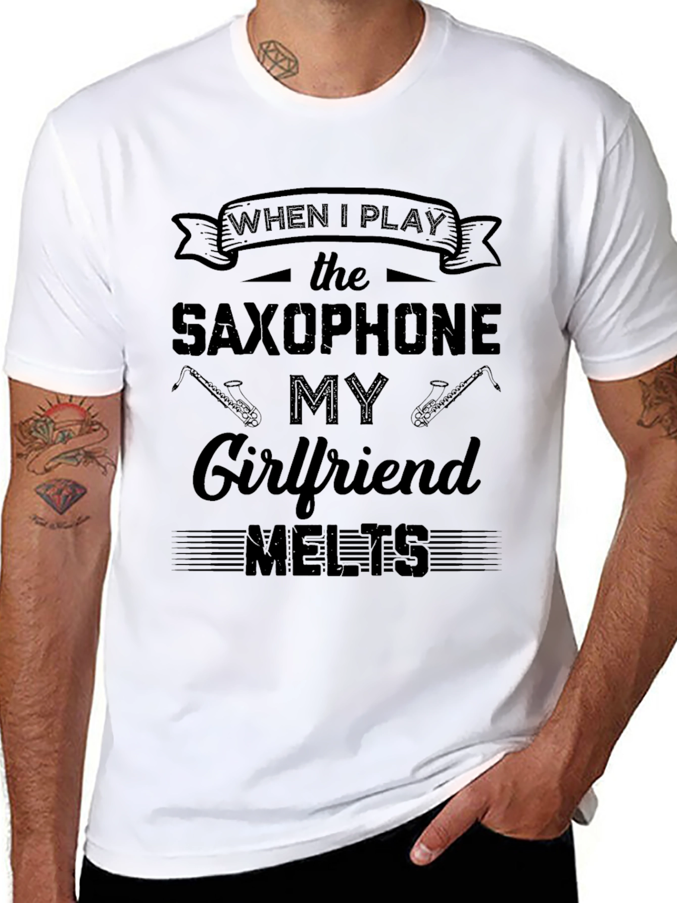 Camiseta Negra Saxofón