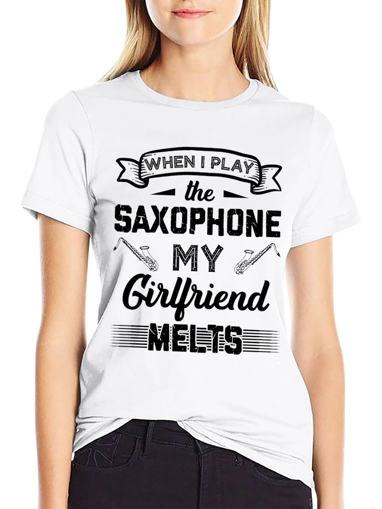 Camiseta Negra Saxofón